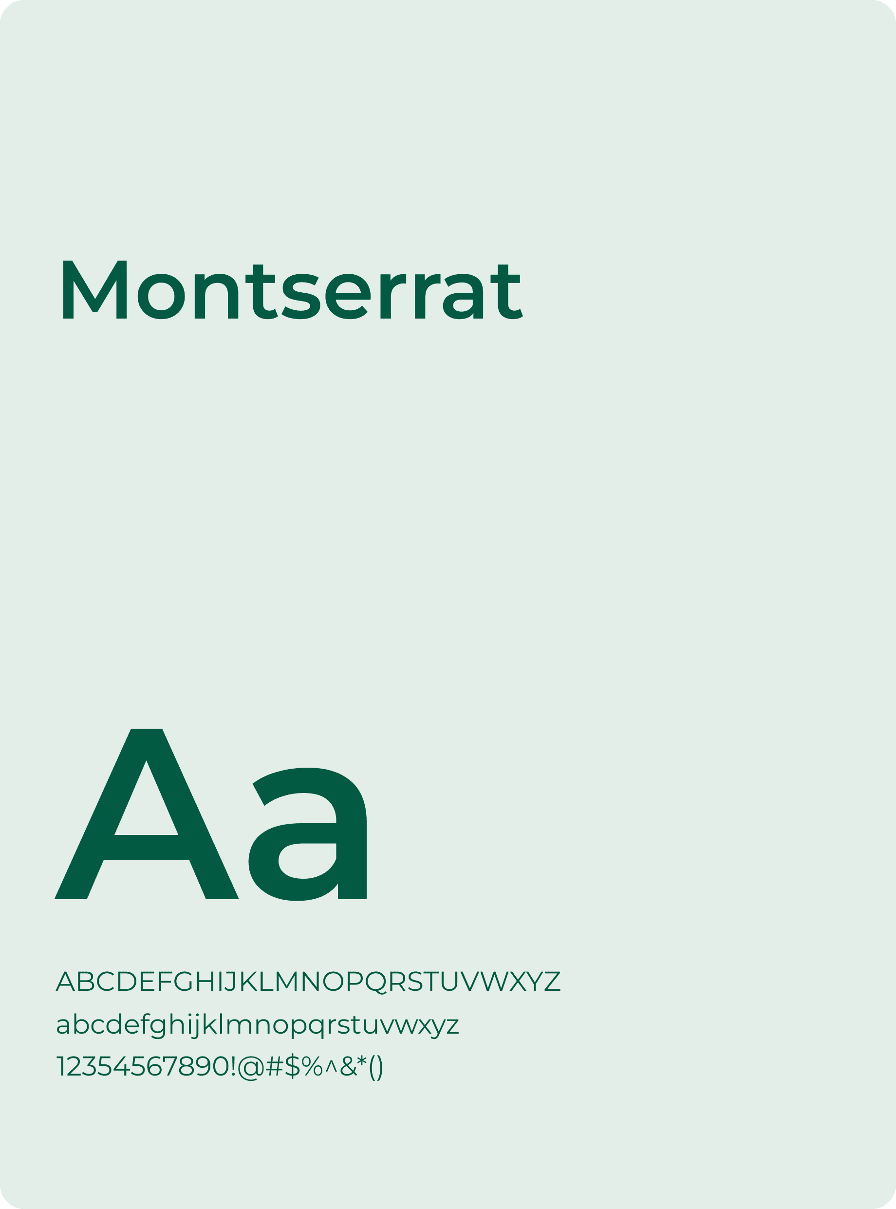 Montserrat typeface specimen, showcasing uppercase and lowercase letters, numerals, and symbols. This image highlights the clean and modern font selection used in [Project Name] by The Editor Suite.