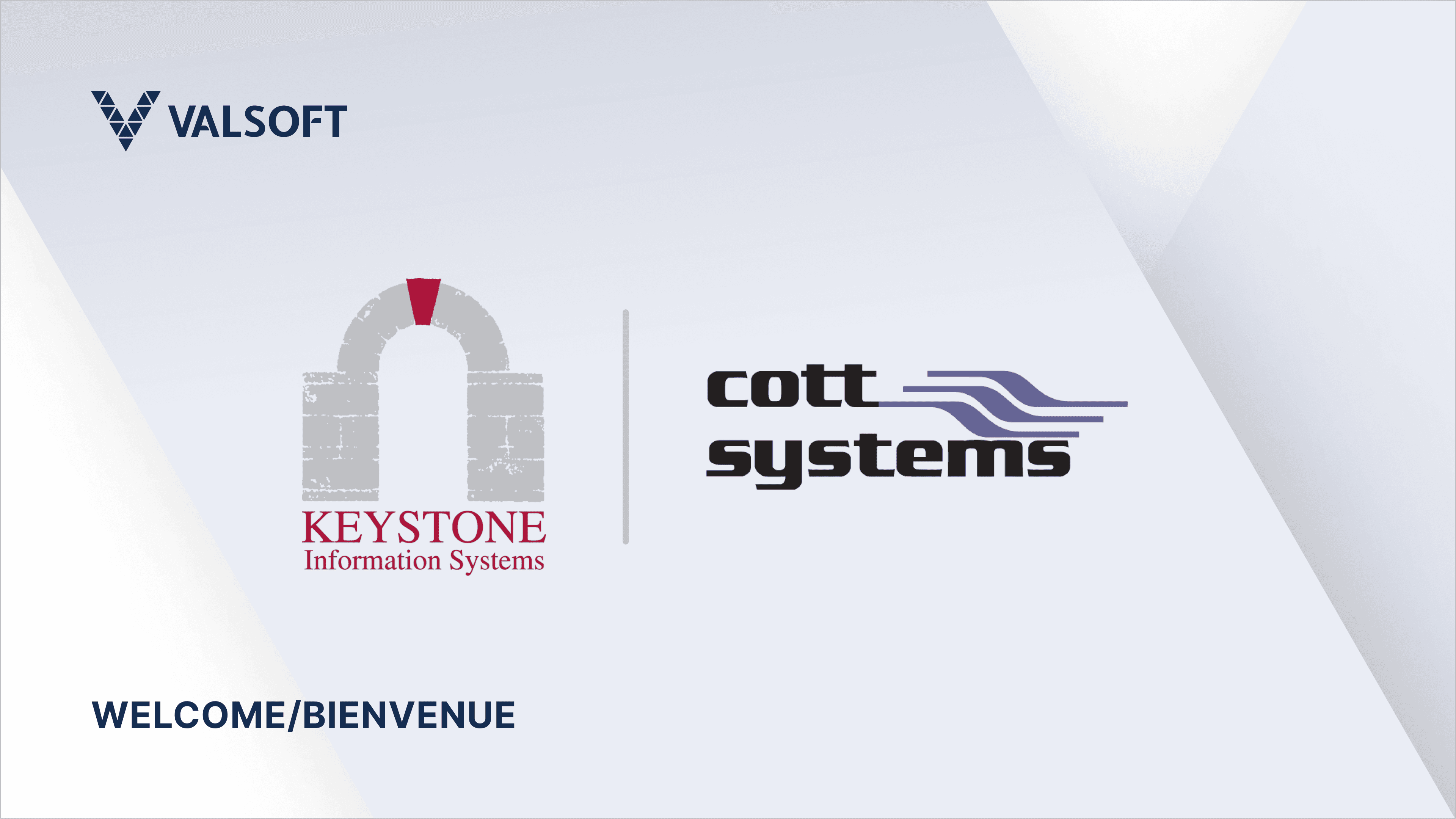 Keystone and cott systems logo with Valsoft logo
