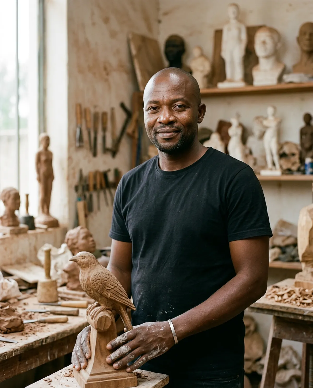 Portrait of Emile Ndayisaba in the studio