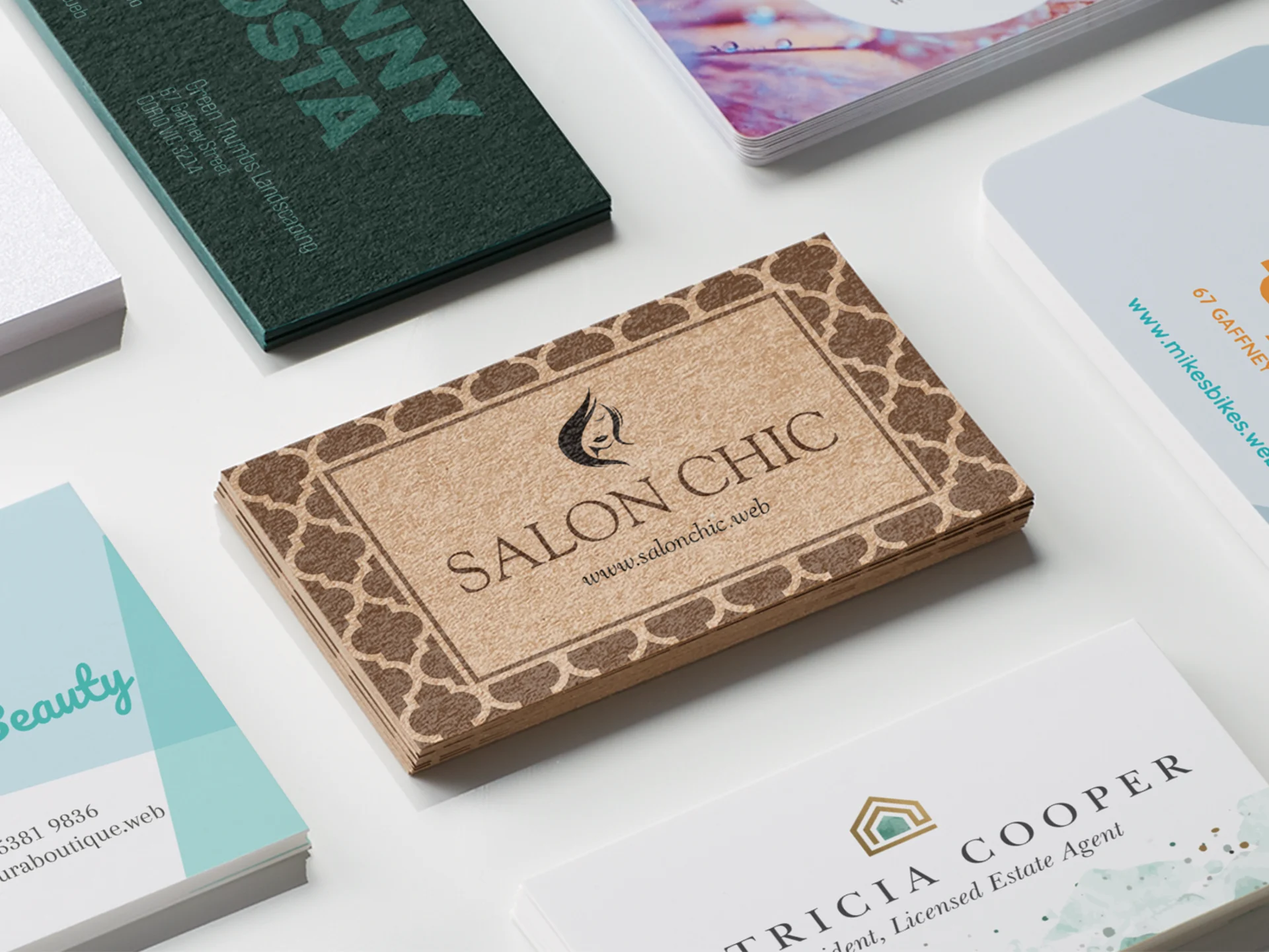 Premium black business card mockup on a neutral surface