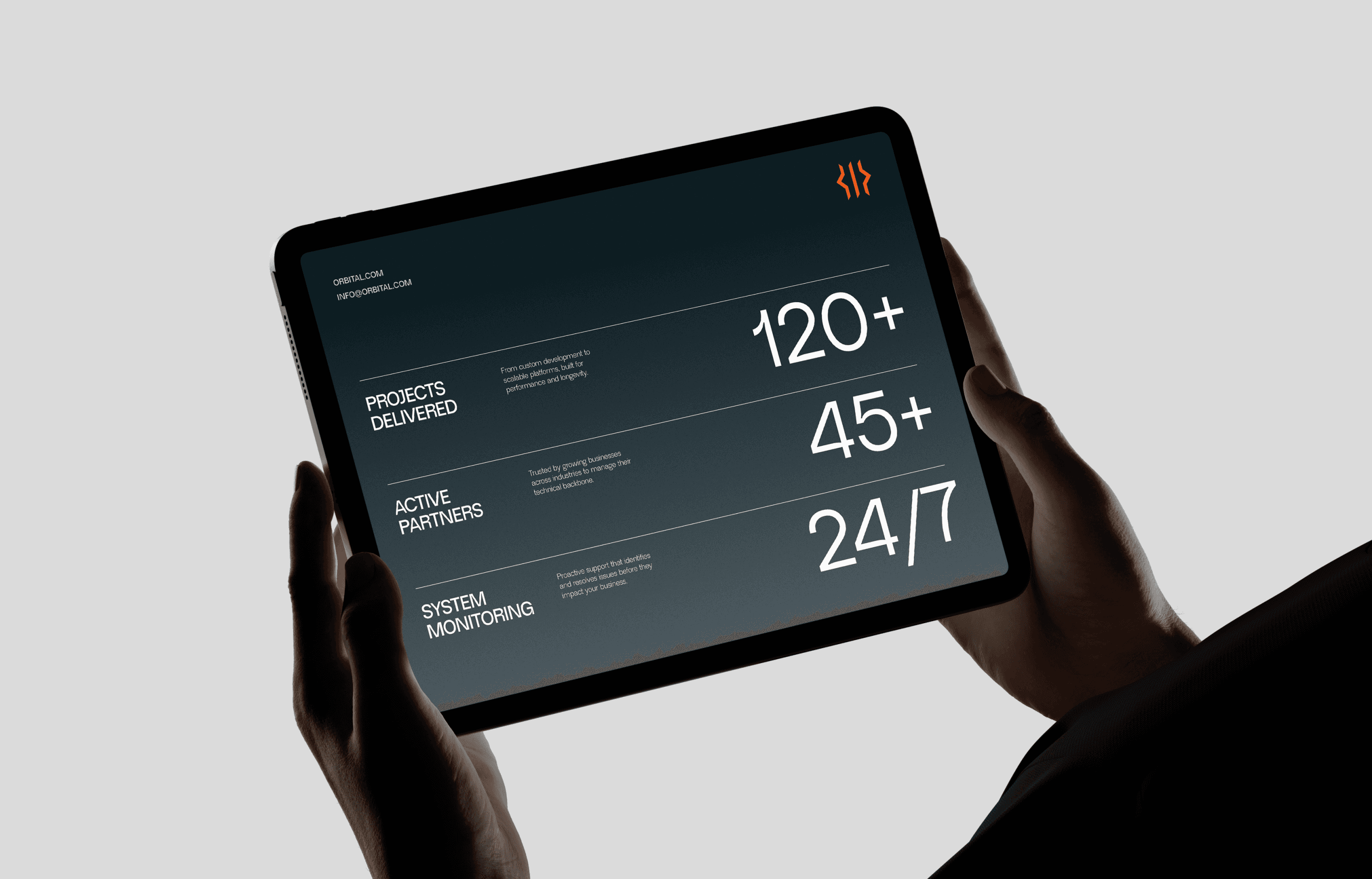 orbital website mockup 