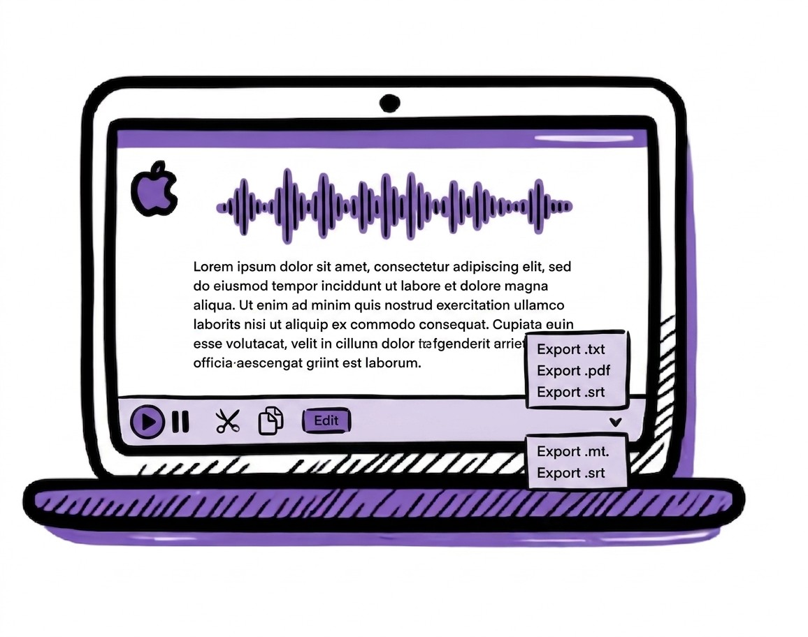 Transcription tool on the laptop