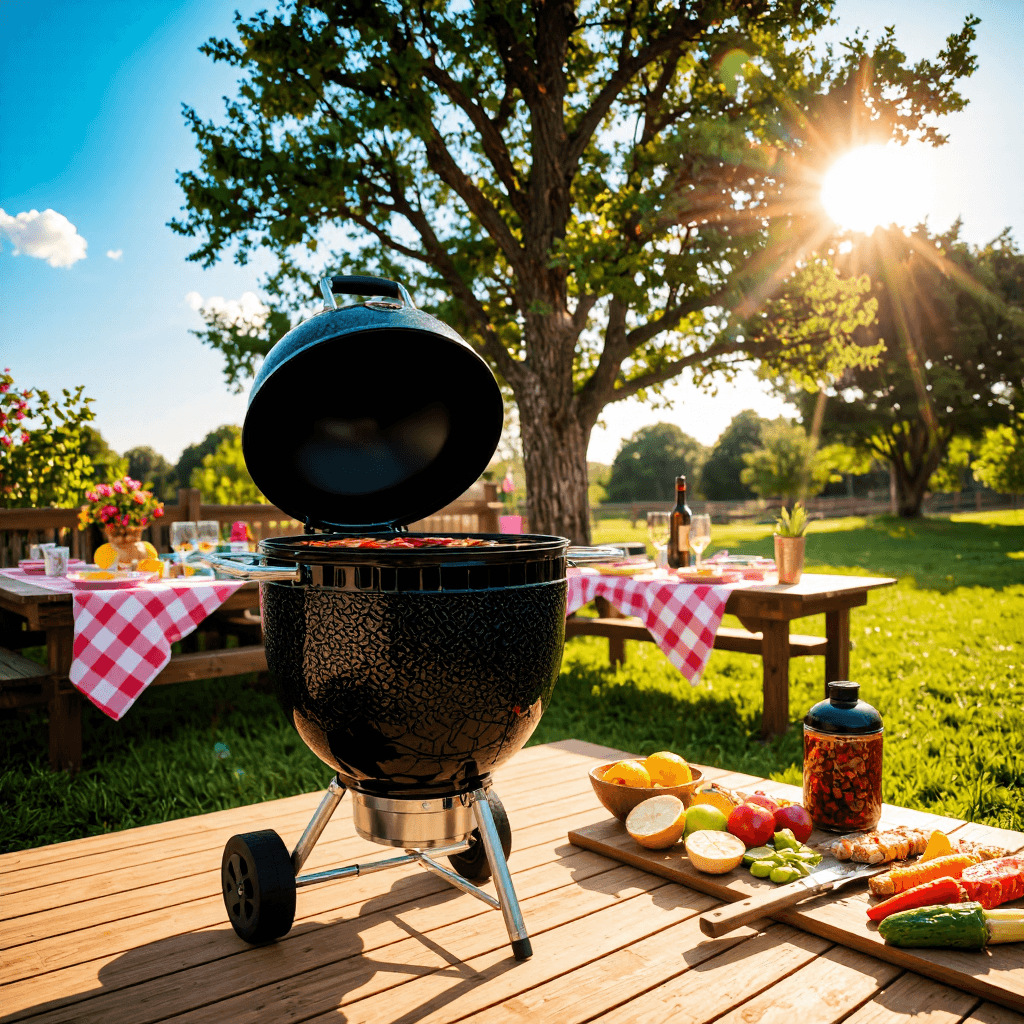 product photography of charcoal grill