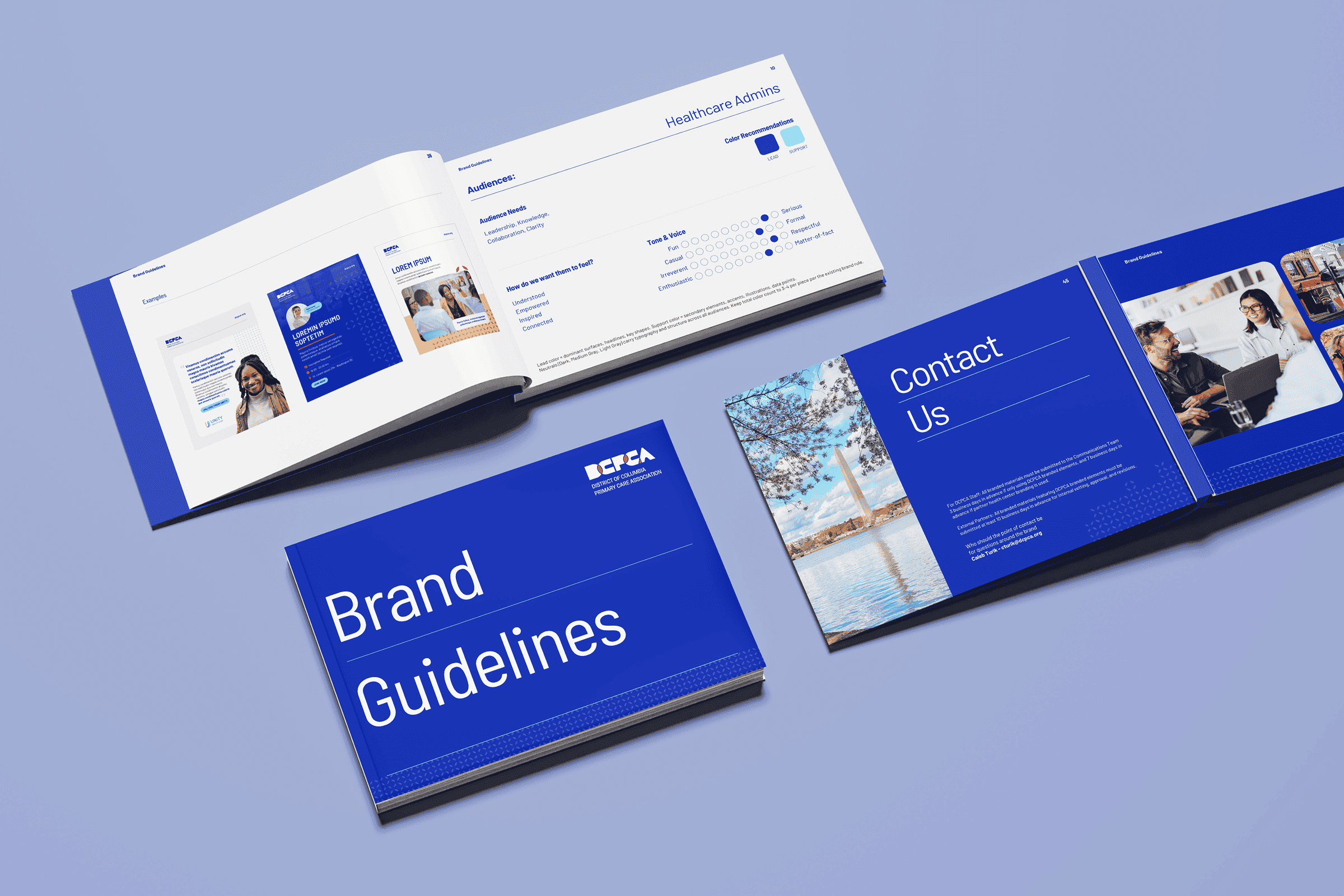 Branded office stationery design for the National Landing Research on a bright purple background showcasing Creative Cycle’s print collateral and visual identity work for the organization.