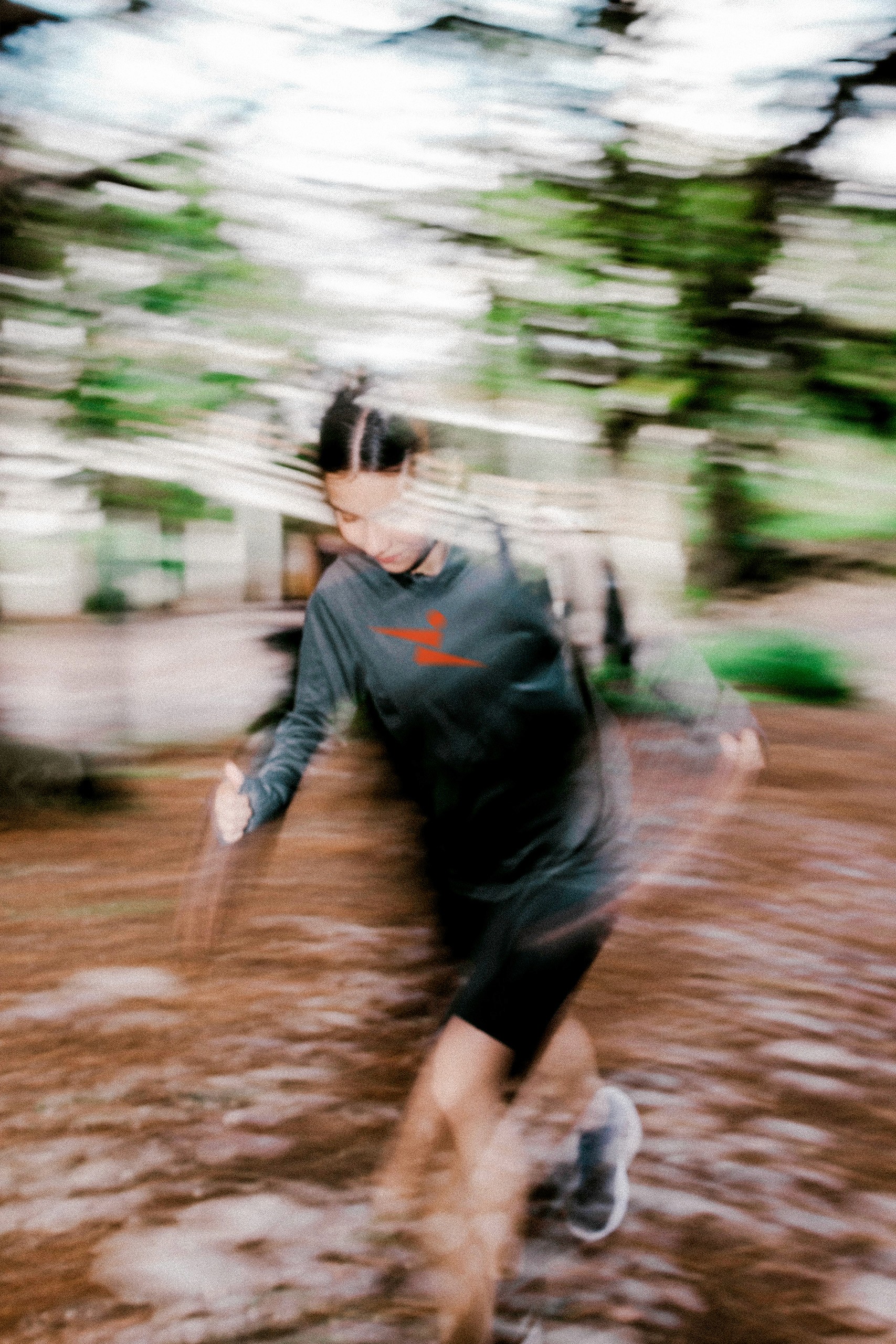 Dramatic editorial portrait with red lighting