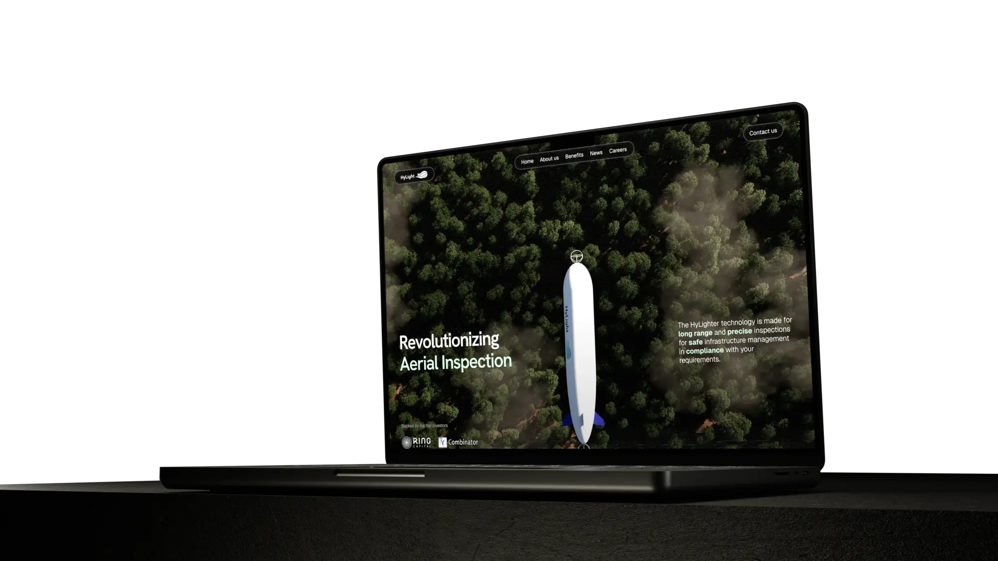 Mockup 3D du site de la startup Hylight