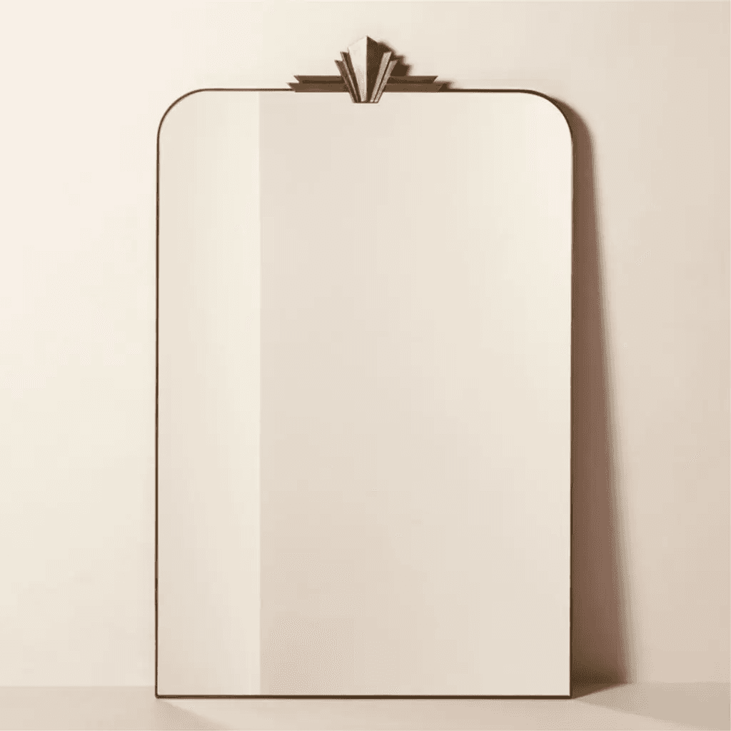 Product image for Nouveau Modern Brass Lacquered Iron Full-Length Floor Mirror