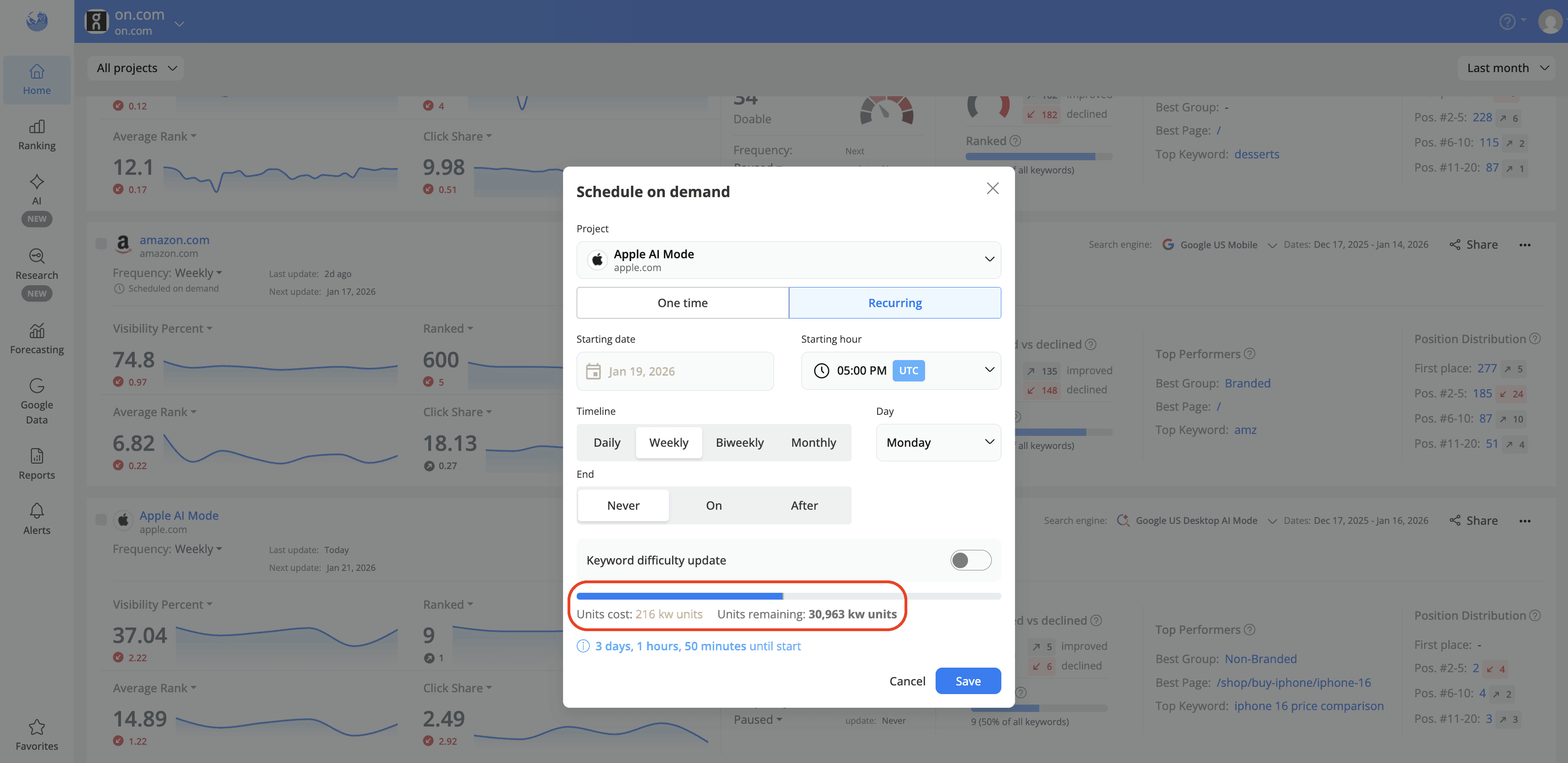 how-many-keyword-units-are-necessary-for-scheduled-on-demand-updates