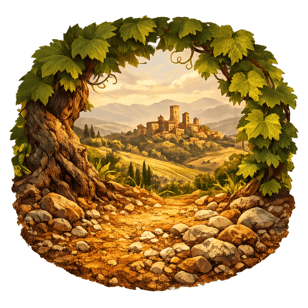 Detailed graphic of the Piceno wine region.