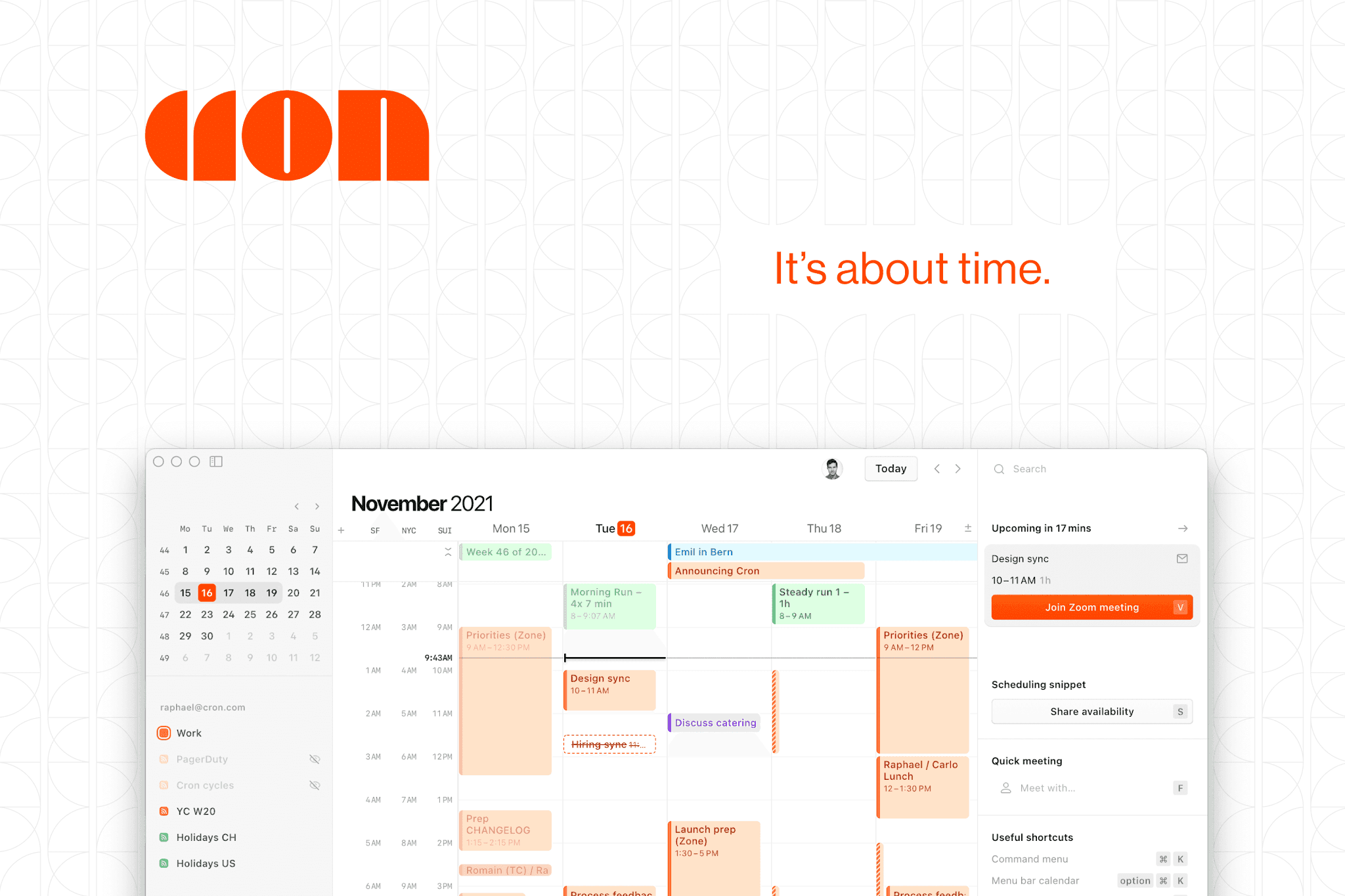 cron calendar, network effect
