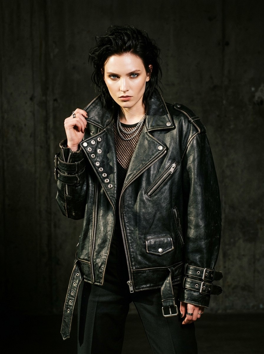 Faye Leather Jacket — Black