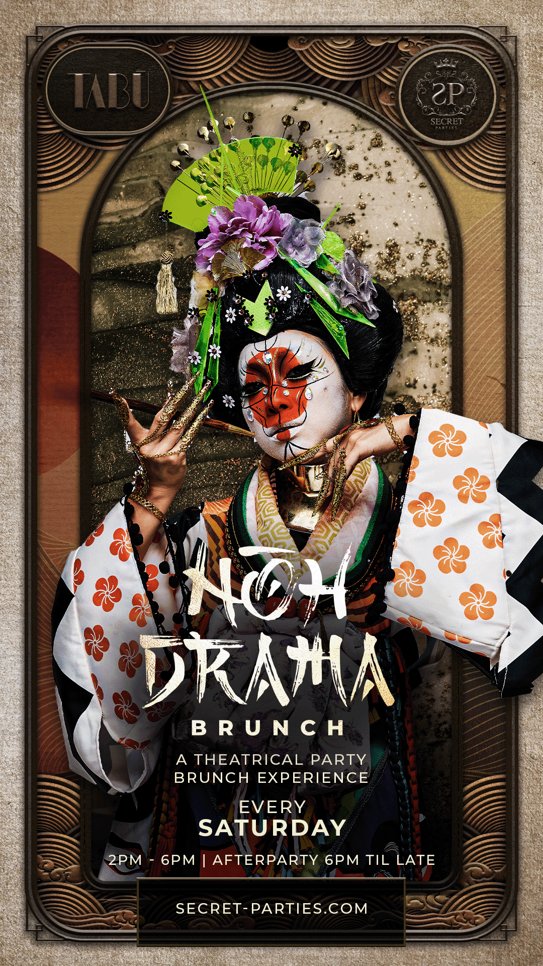 st regis noh drama brunch flyer