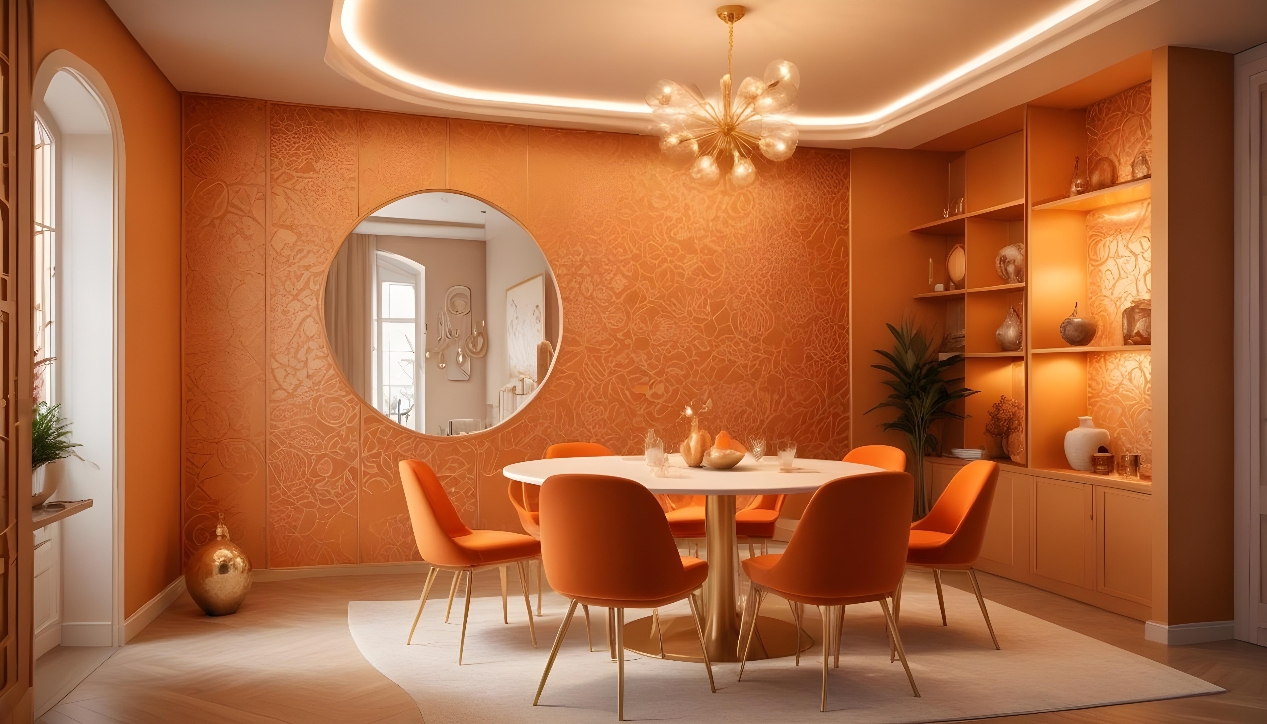 Sunlit beige living room with white sofa, artwork.