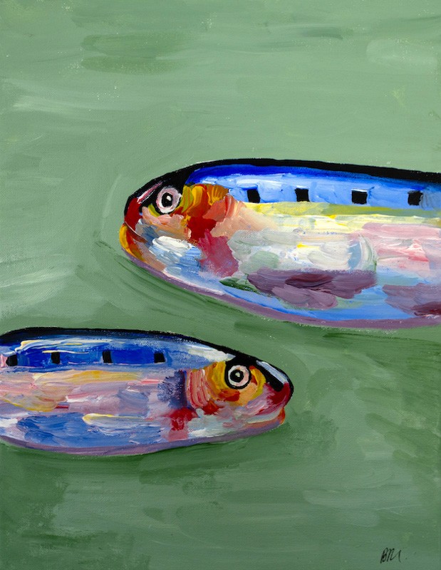 painting of sardines