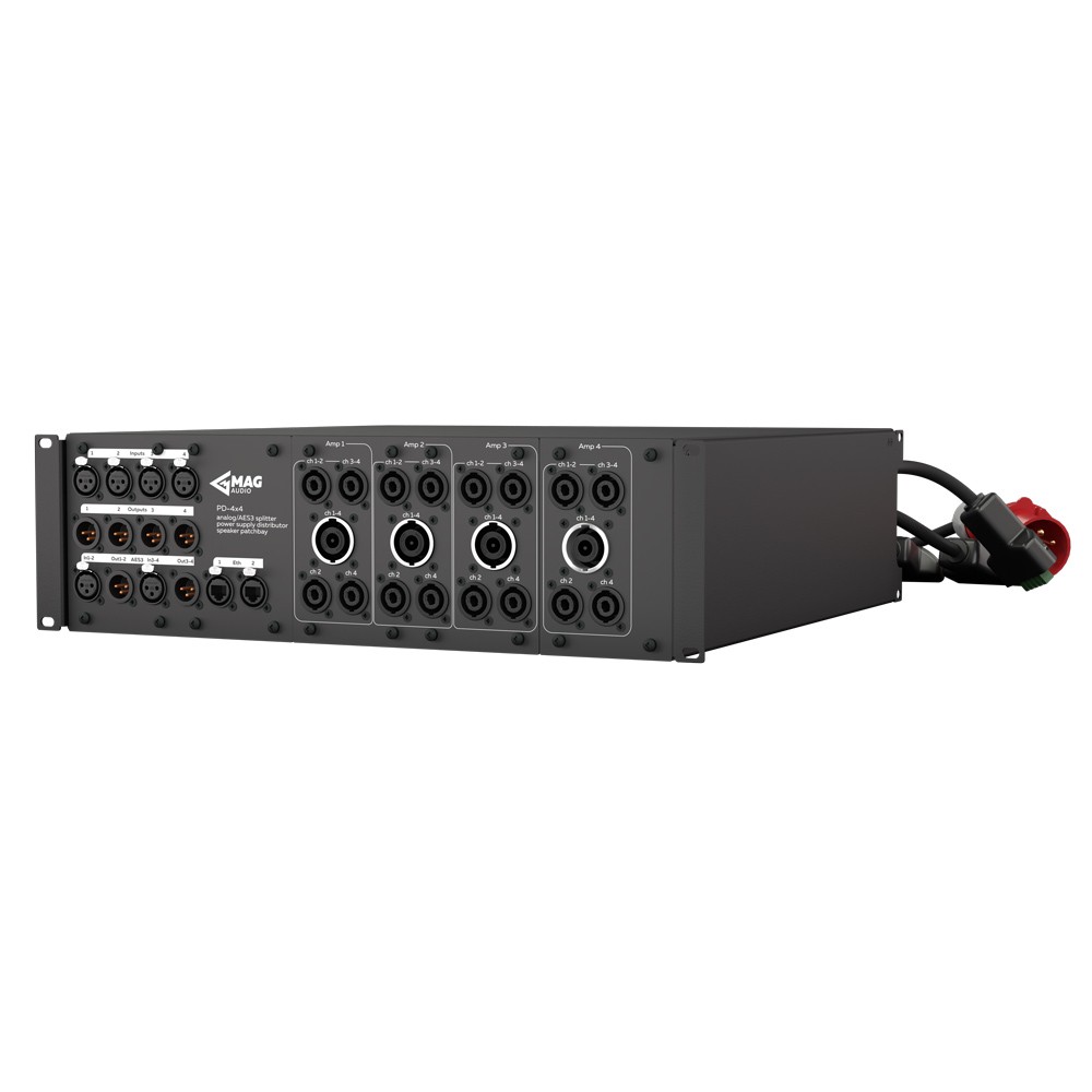 Audio power distributor with multiple input/output connectors