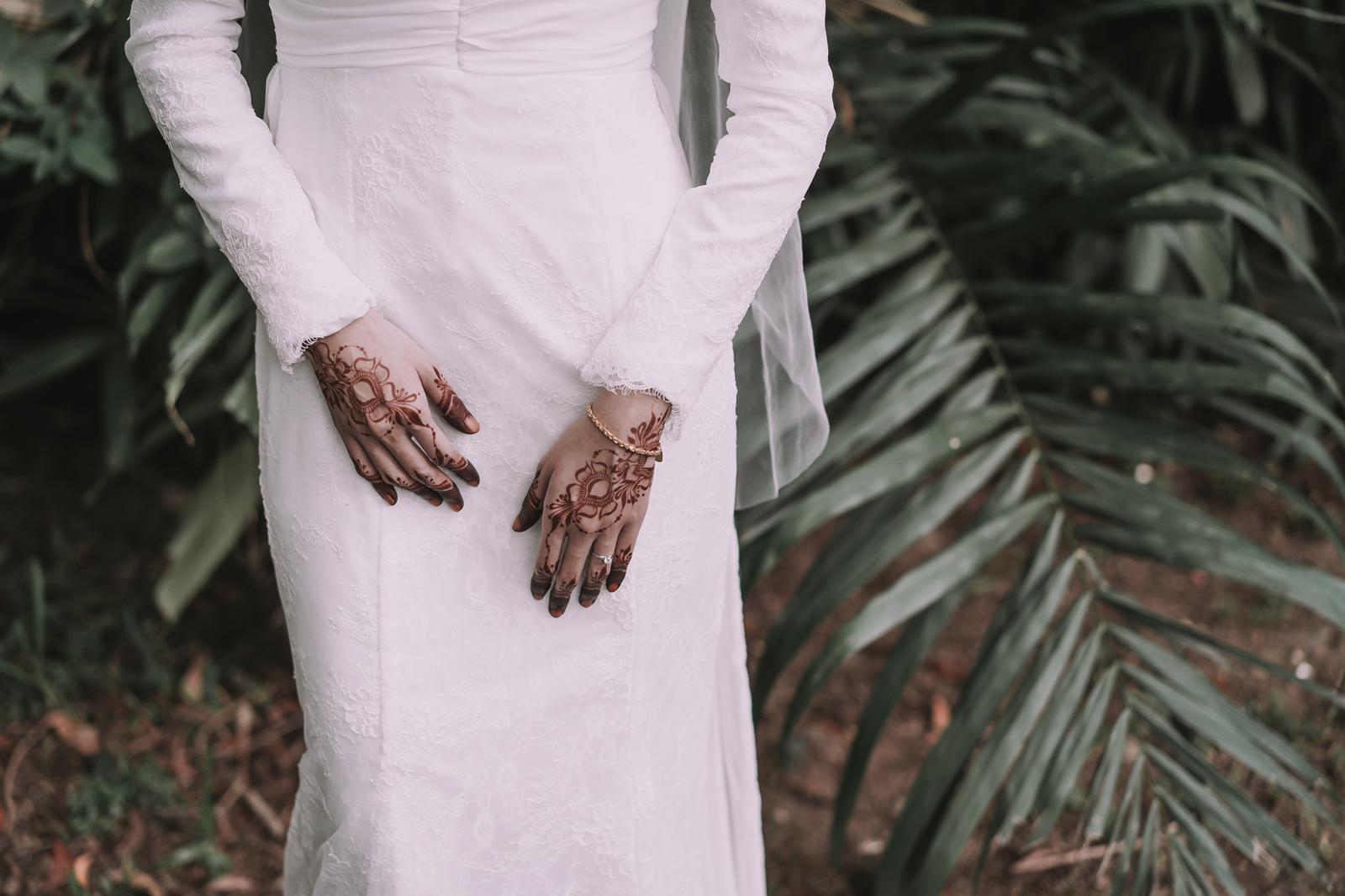 Bridal floral henna design in Singapore.
