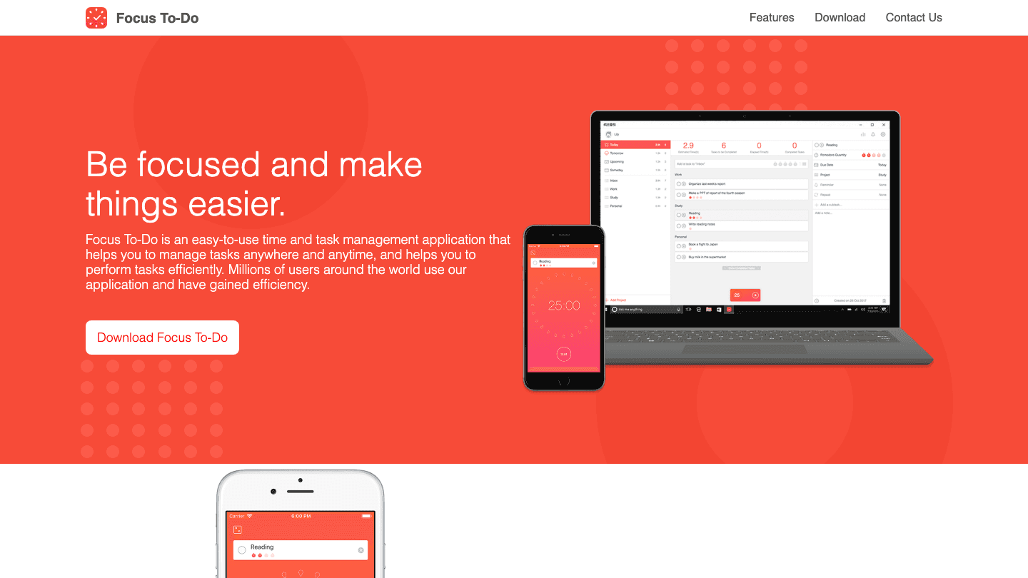 Focus To-Do app screenshot