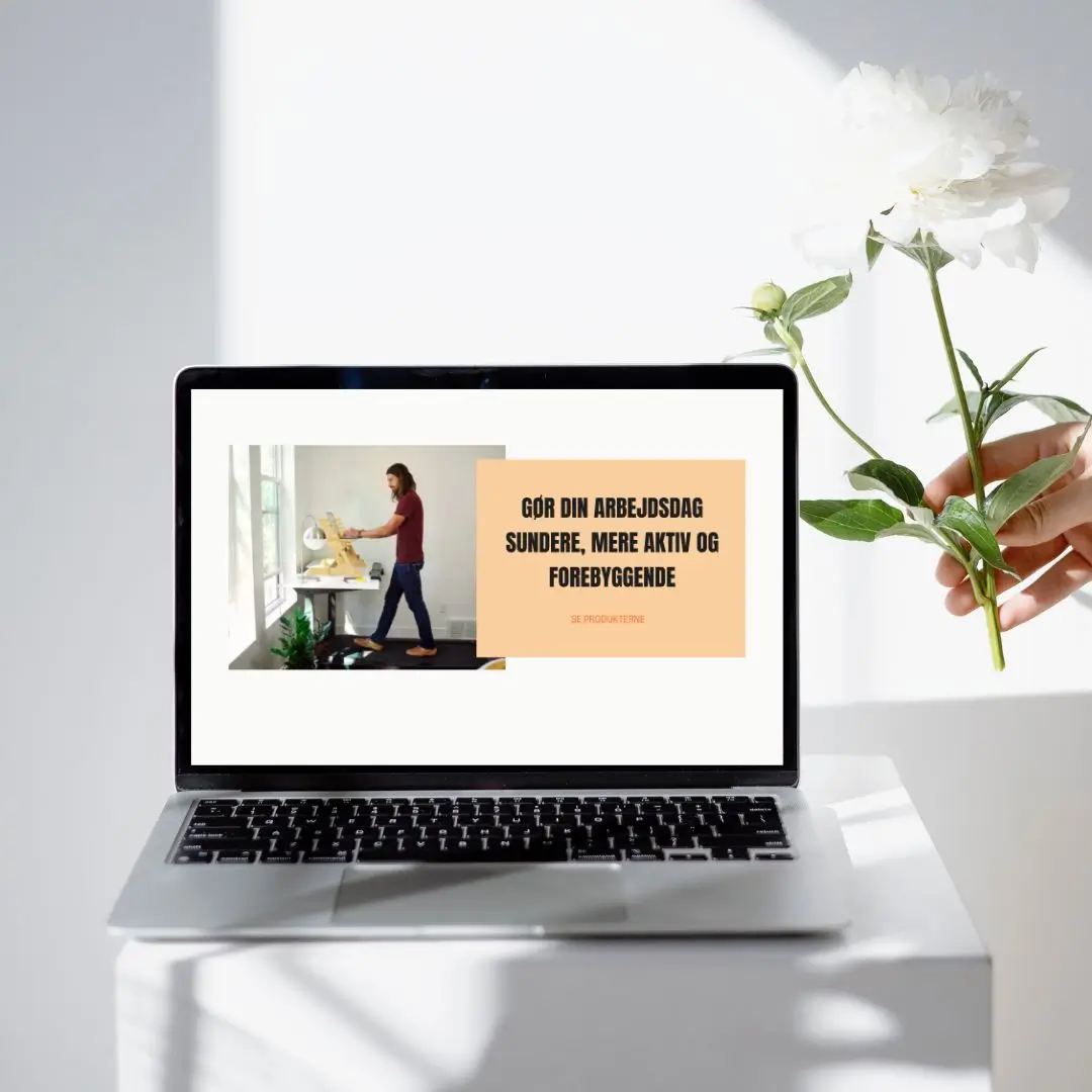 Computer der viser Ergonomisk møbelproducent website