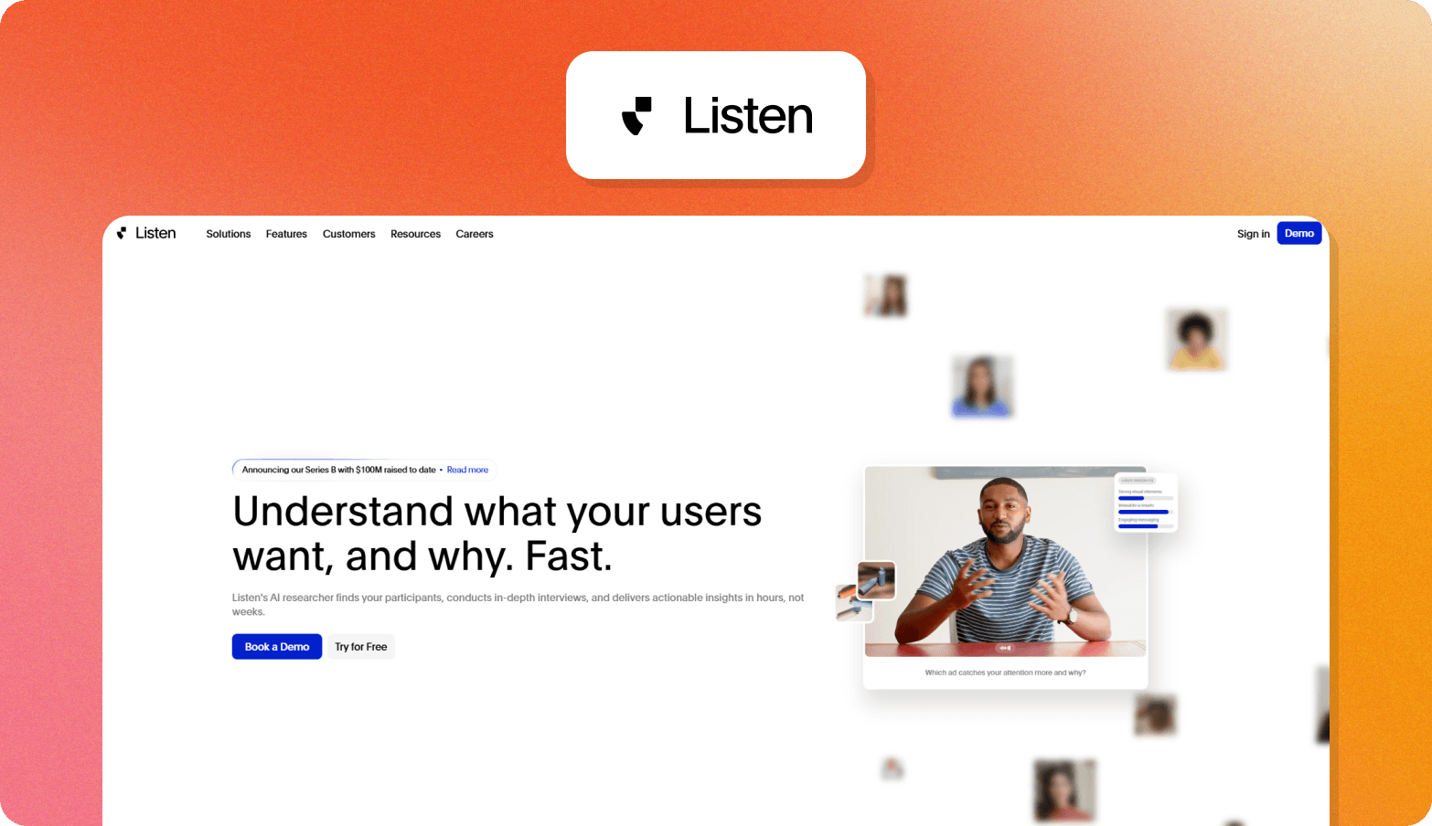 Listen Labs: Best for AI-moderated interviews with integrated participant sourcing