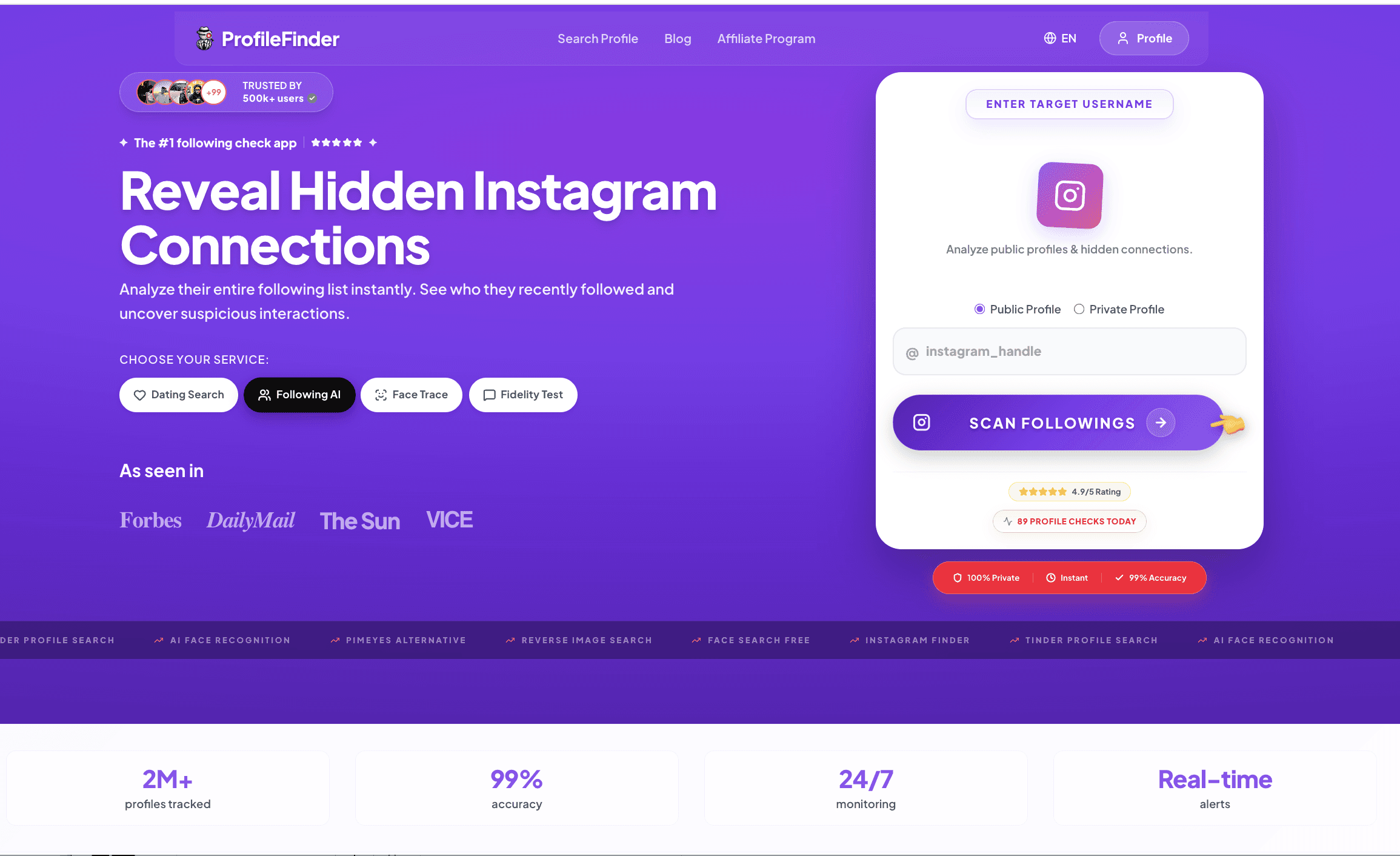 Reveal hidden instagram connections
