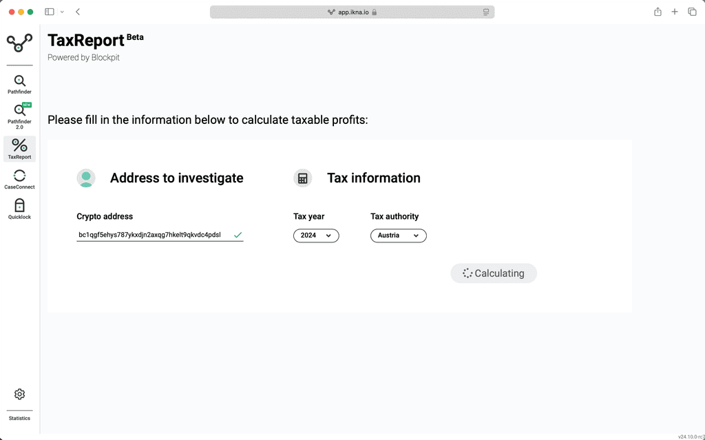 TaxReport crypto tax solution for calculating taxable gains and losses, generating detailed reports tailored to jurisdiction-specific regulations.