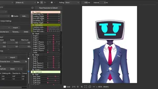 example of vtuber riggung proccess