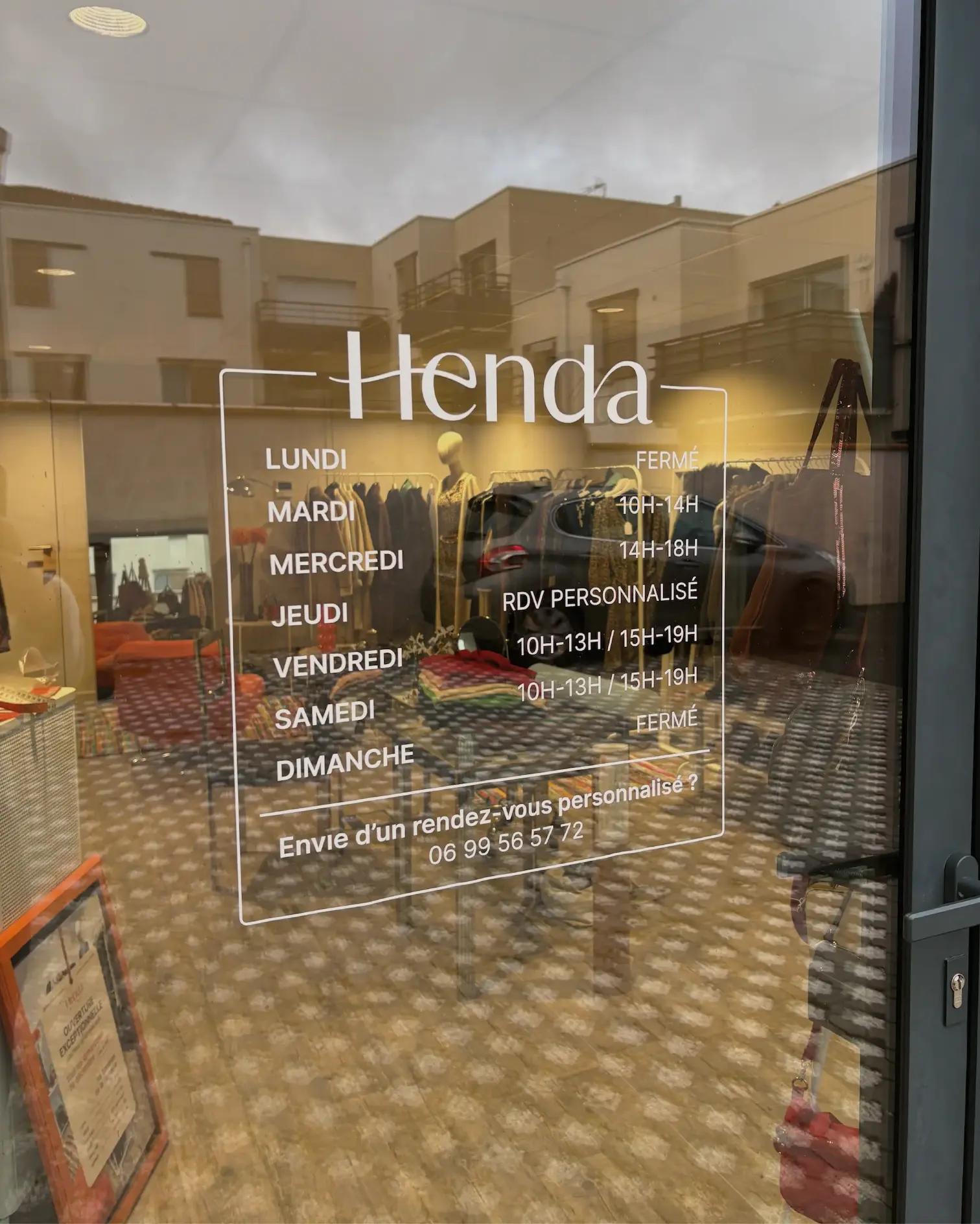Sticker horaires vitrine