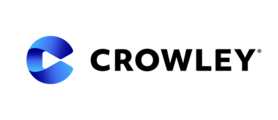 Logo of Crowley, featuring a stylized letter "C" and the name "CROWLEY" in bold black font.