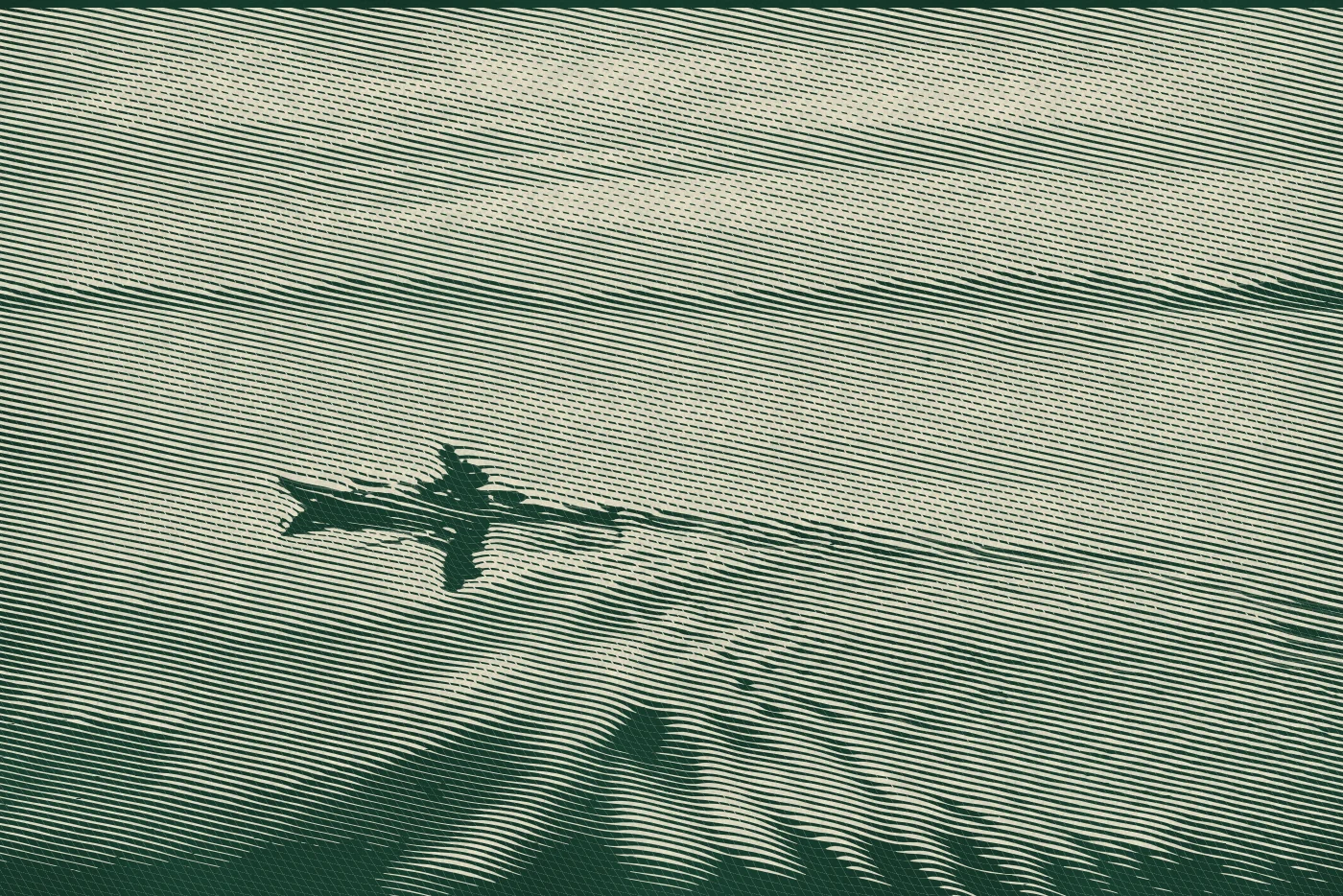 Engraved version of the sunrise paddle photo