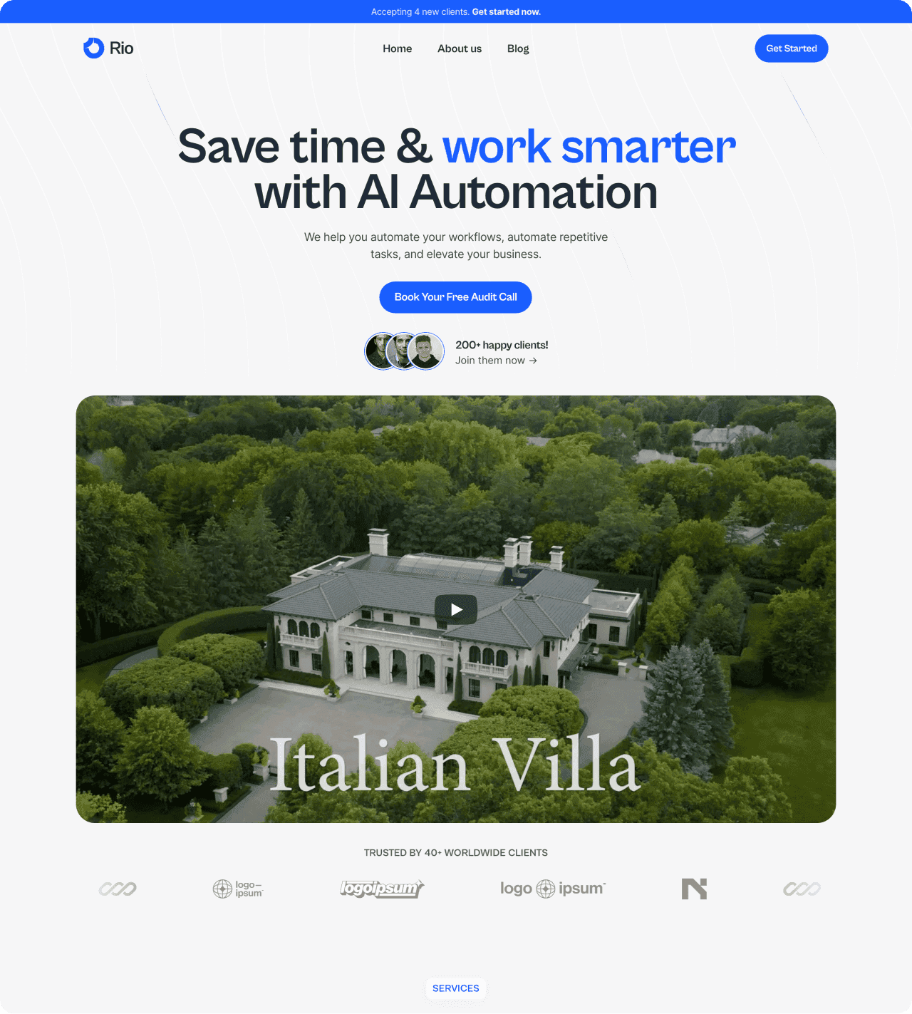 Rio - AI Automation Agency Website Template