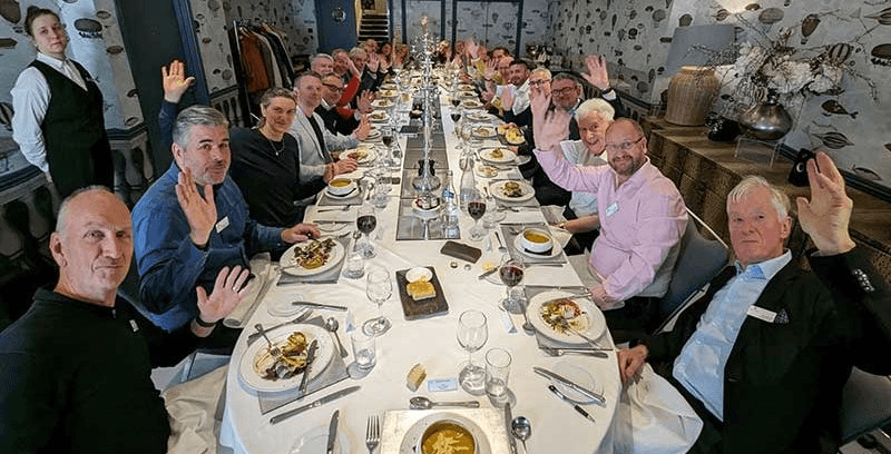 Group of three friends at a mindfulness retreat center