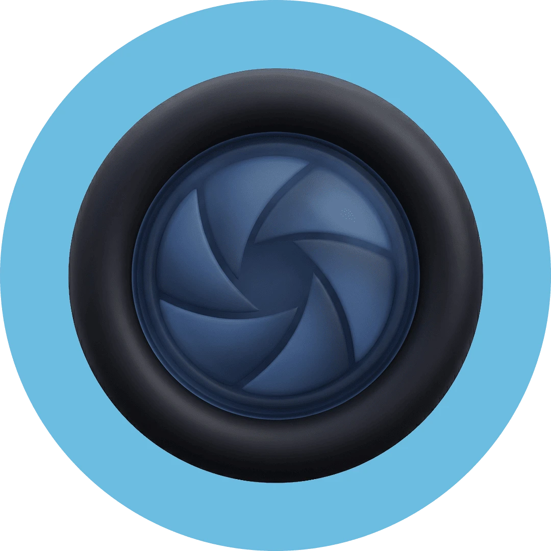 Kamera-Blende im Kreis