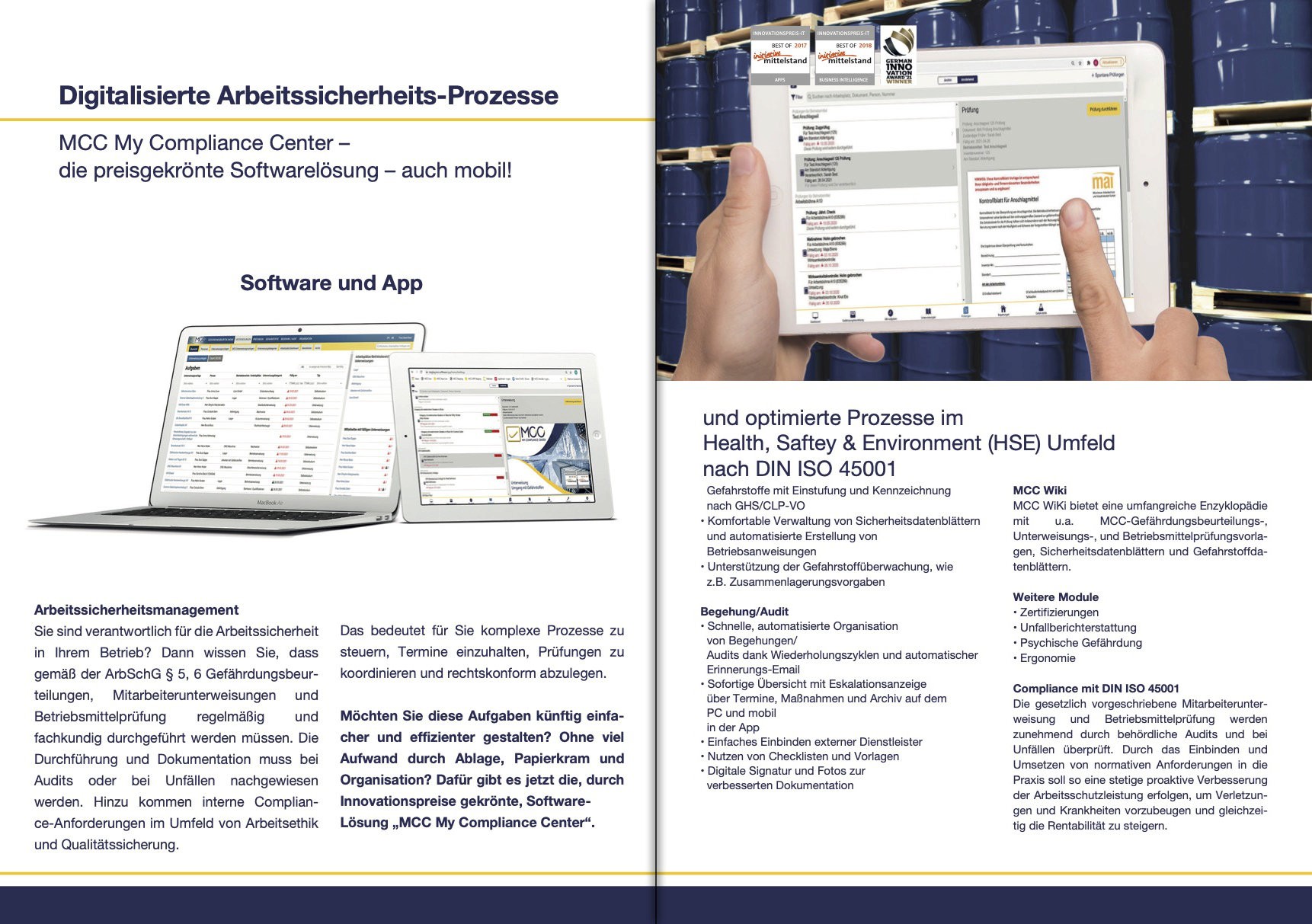 Vorschau Cover MCC My Compliance Center E-Book Seite 2 und 5