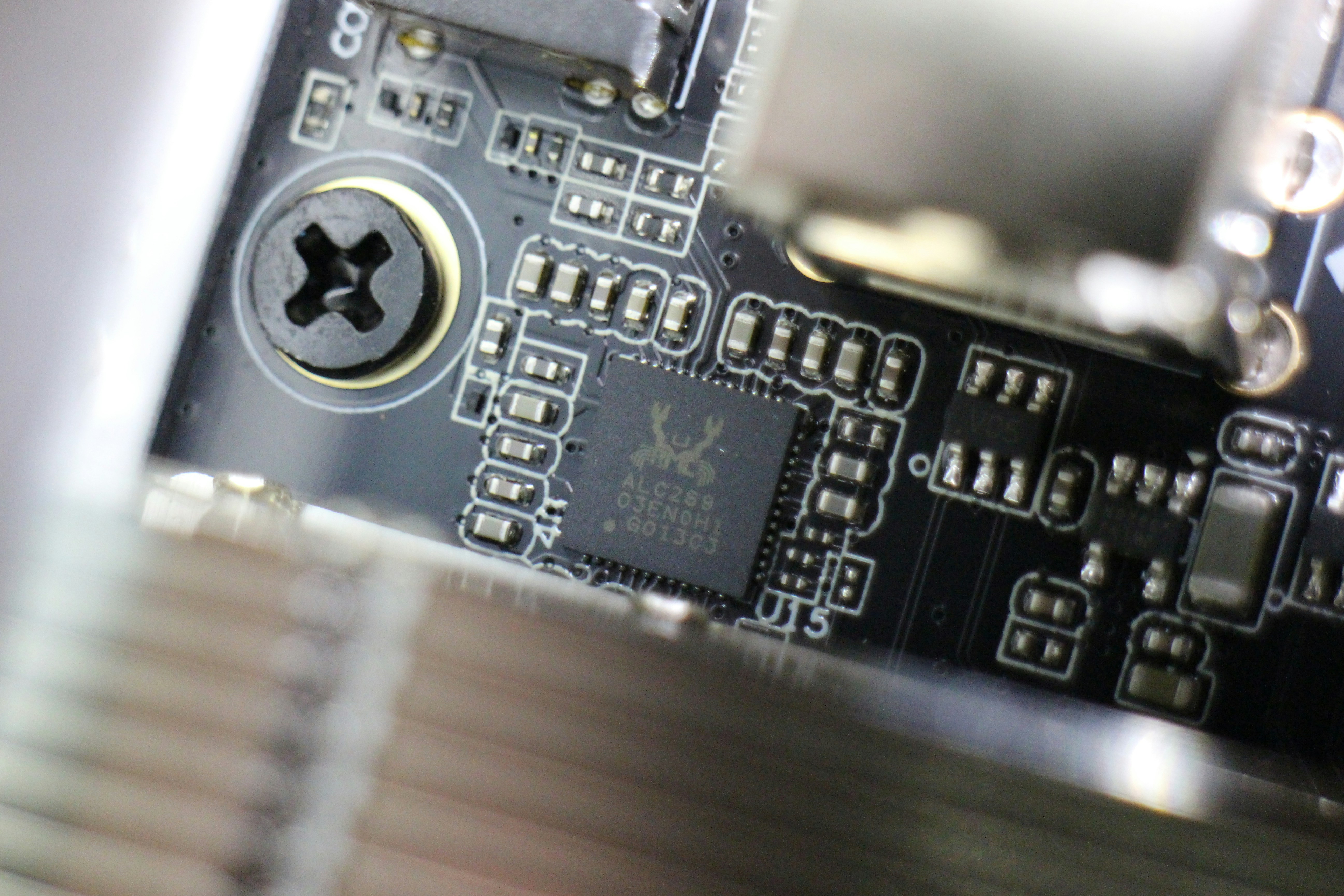 A close up view of a computer motherboard