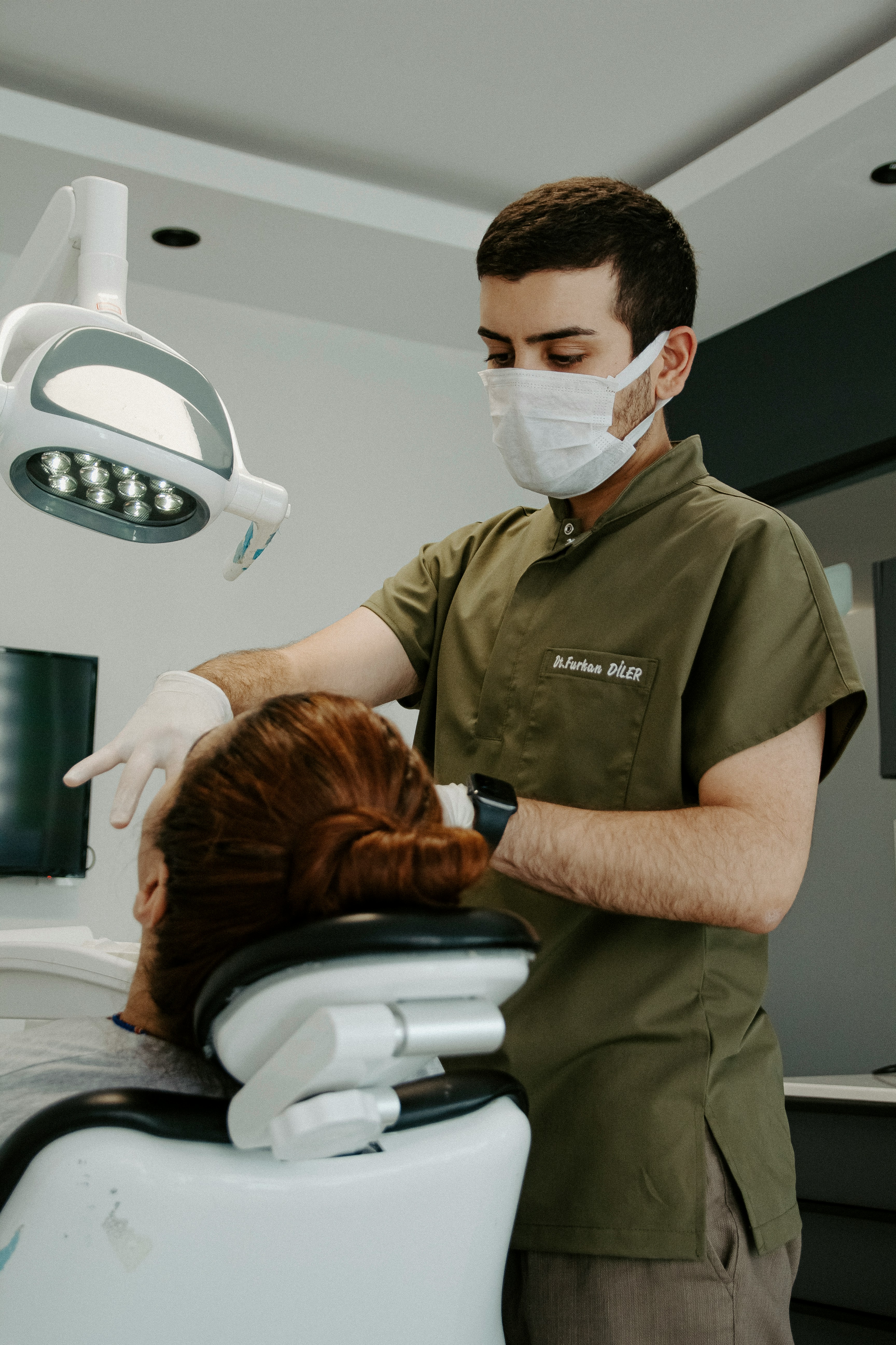 Dentist during appointment