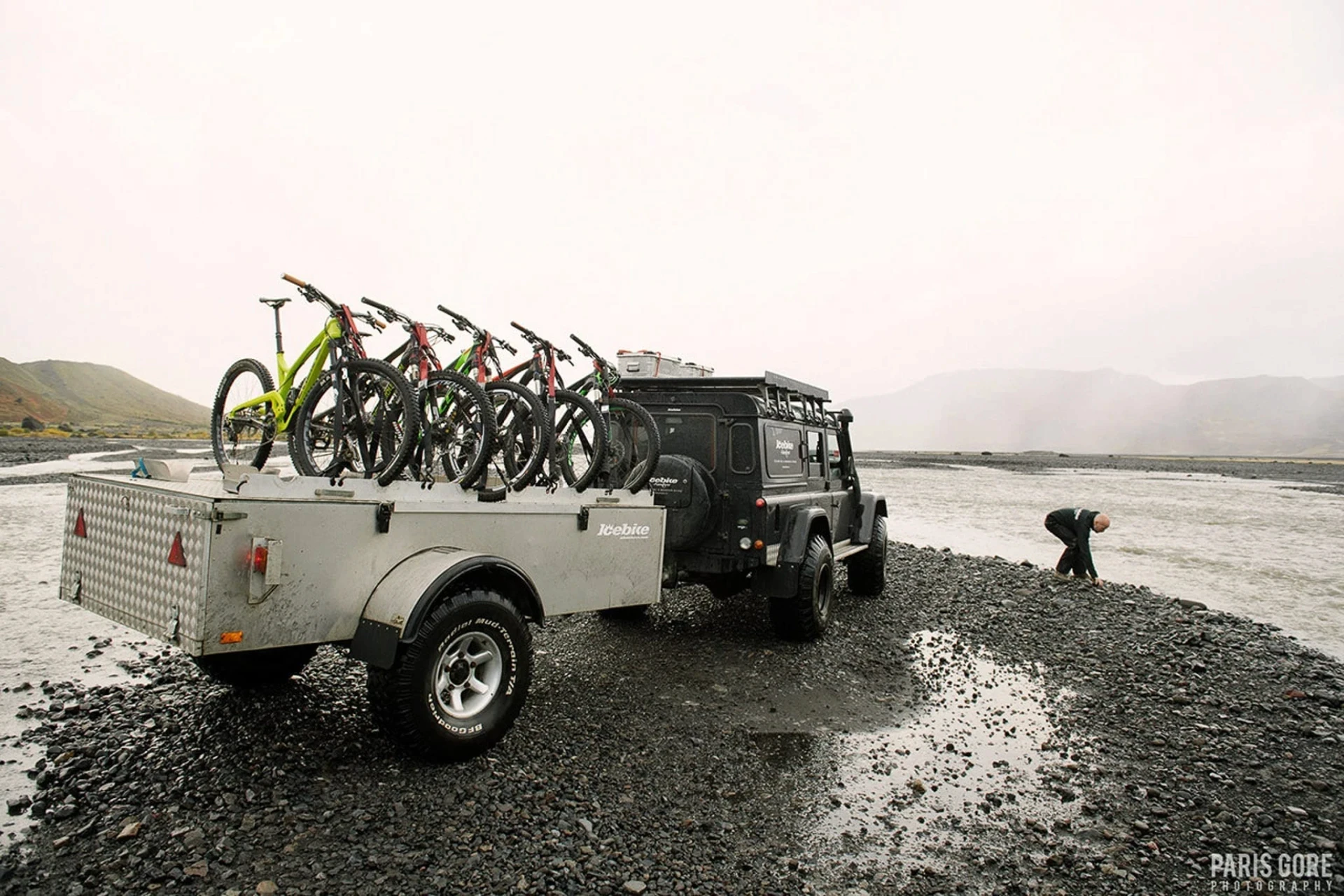 Jeep infront of river