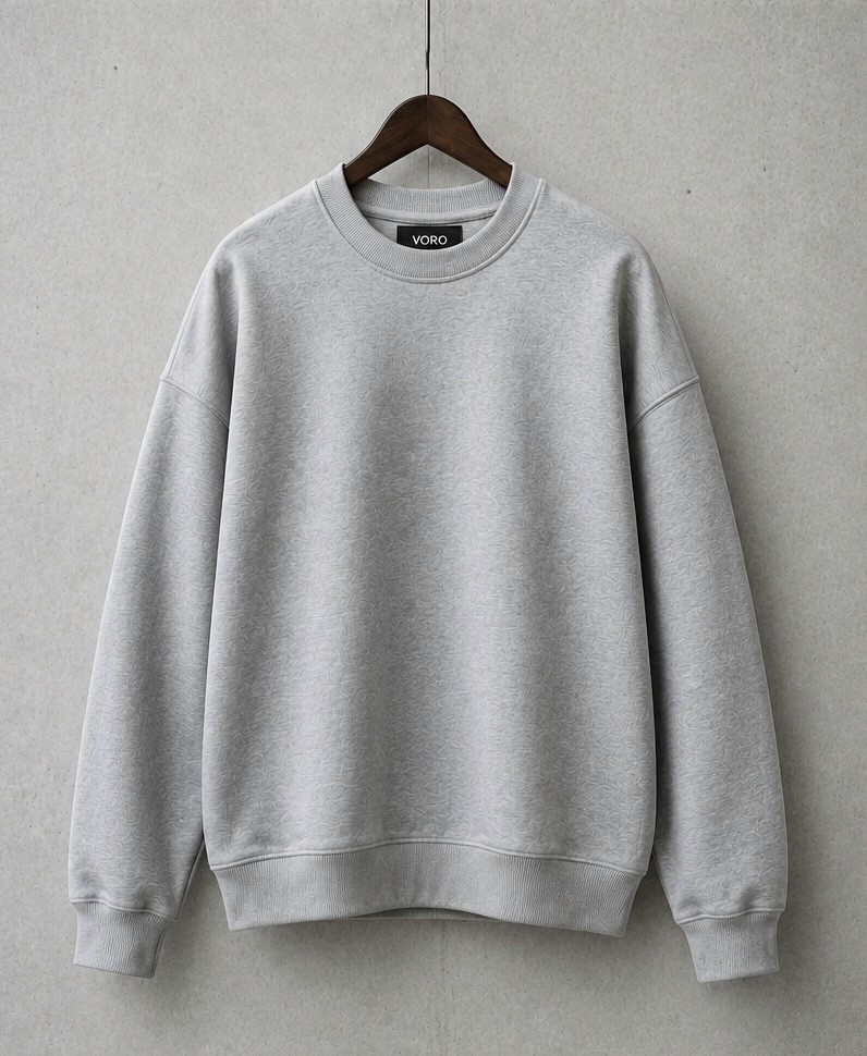 LVORO Essential Crewneck in Heather Grey
