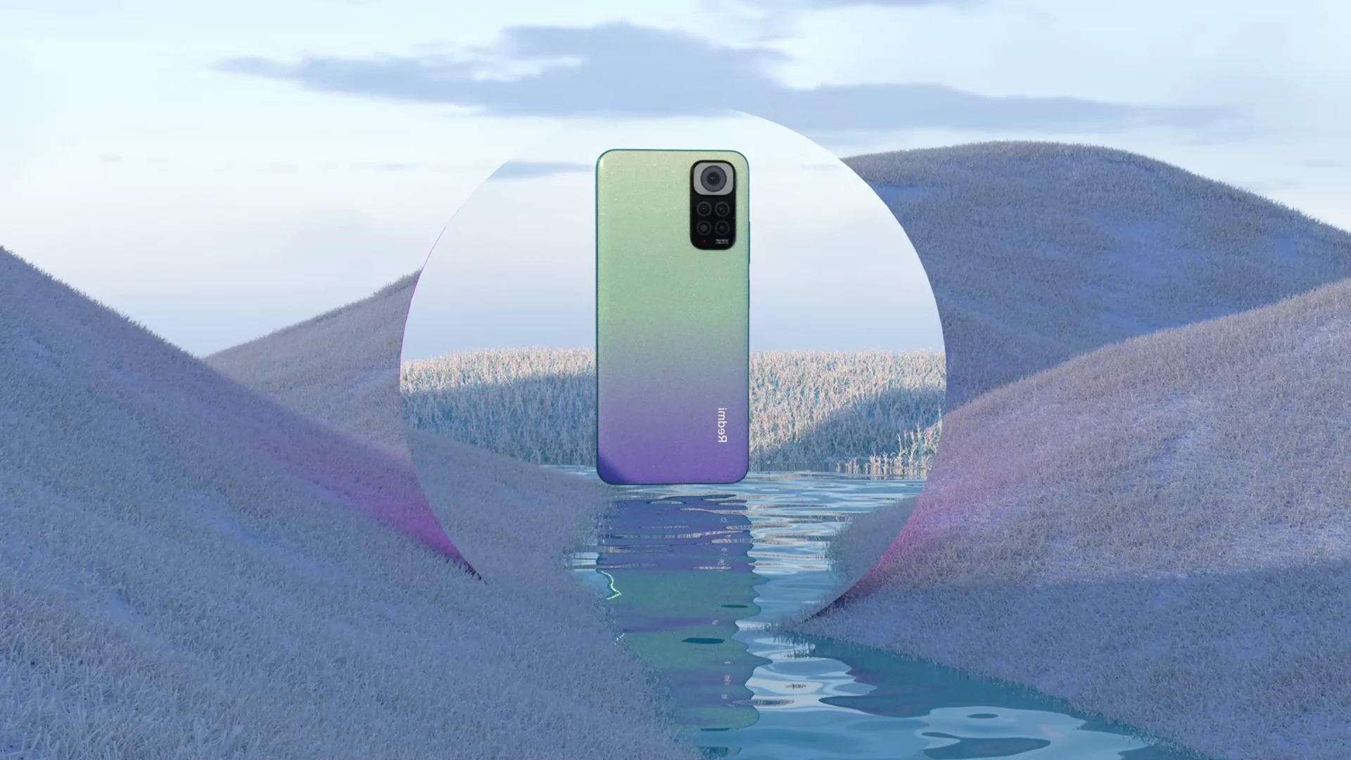 3D render focusing on Redmi Note 11S display and edge design