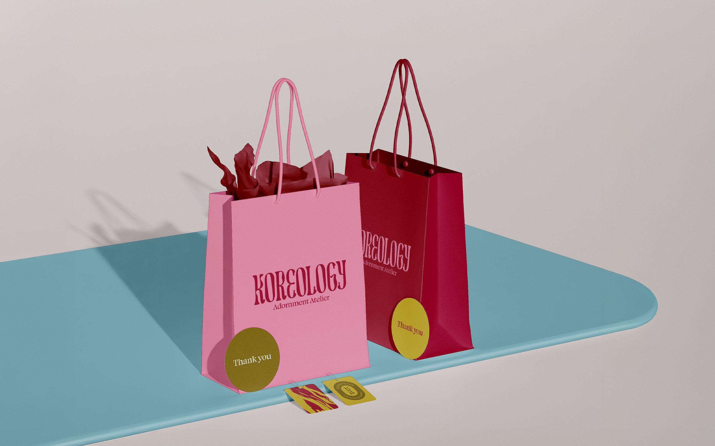 pink shopping bag design