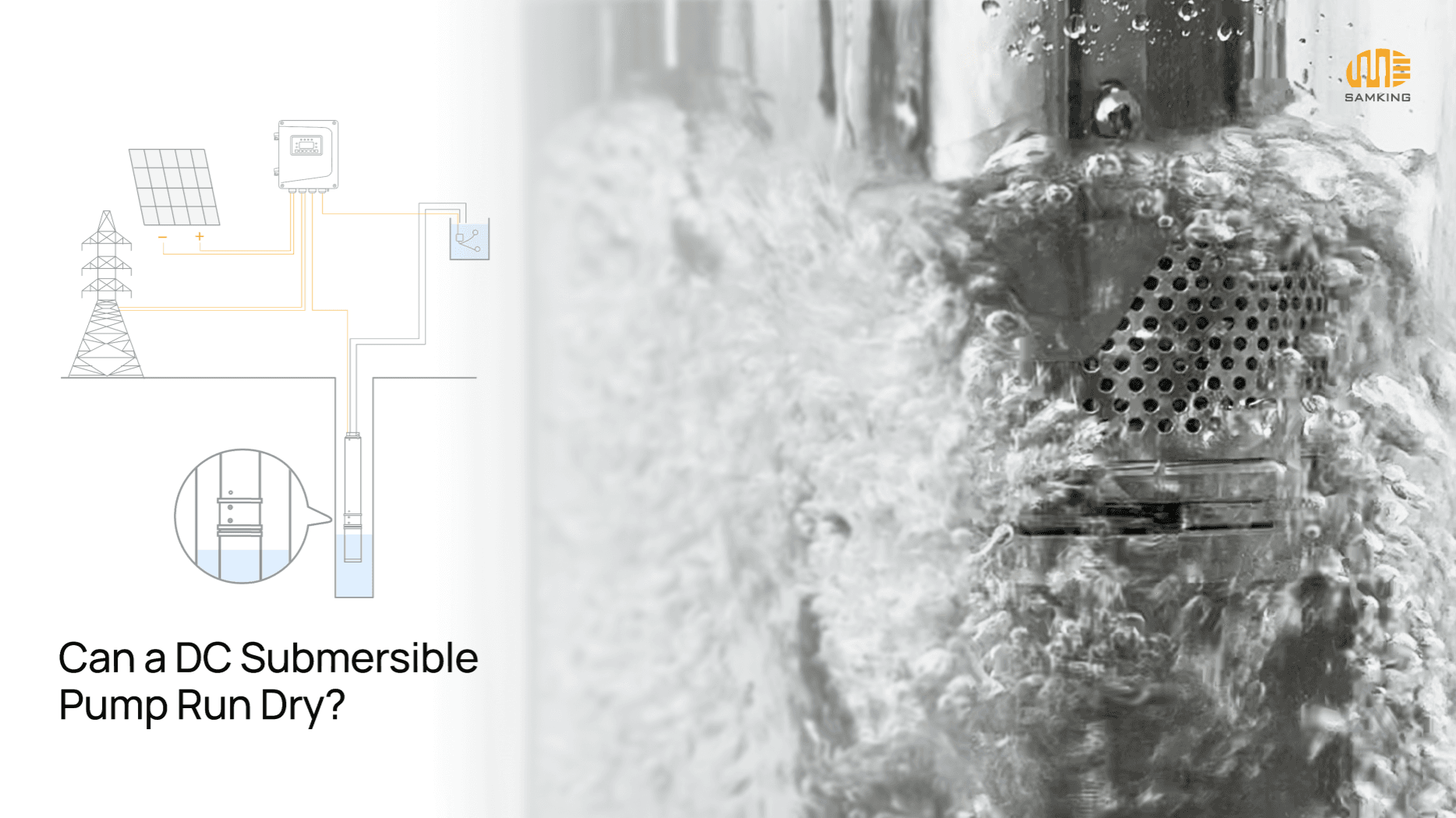 dc solar water pump run dry in deep well