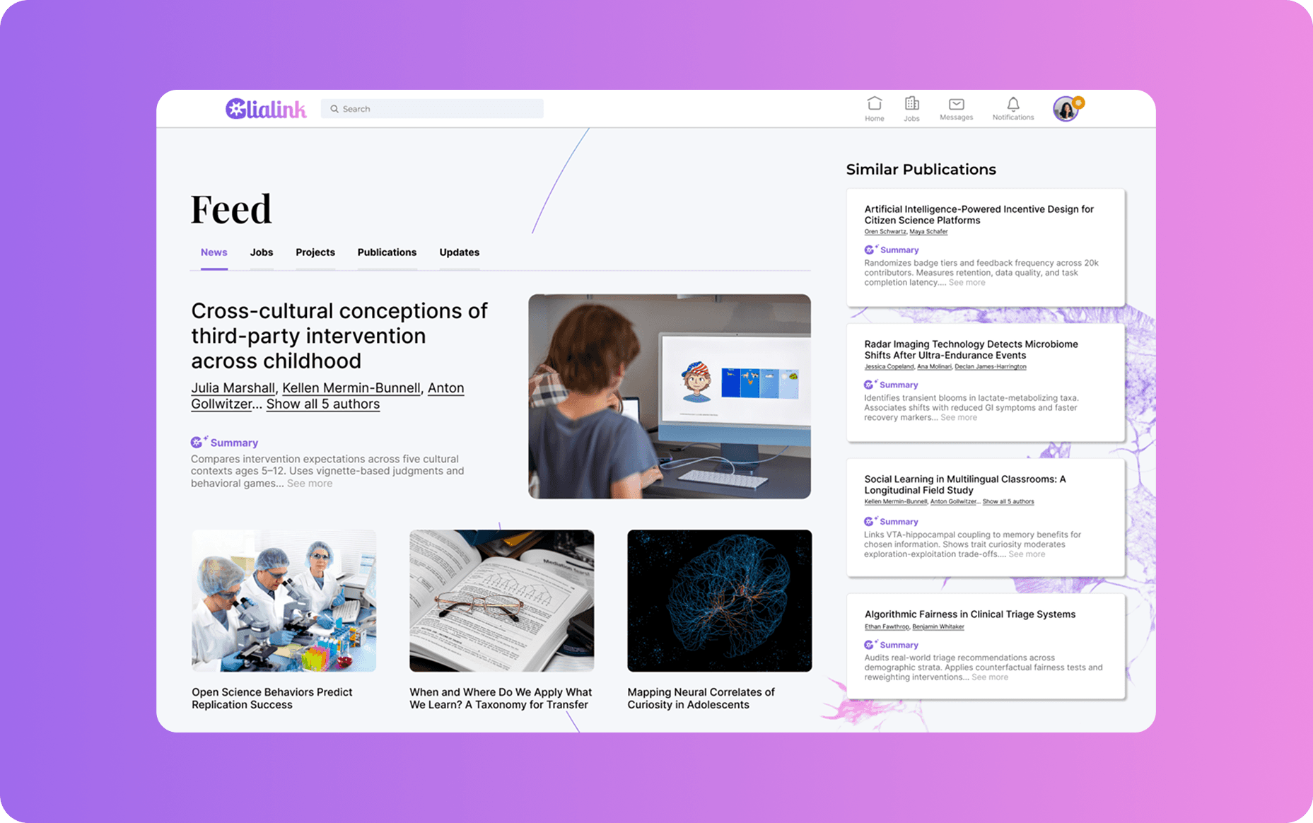Glialink web interface