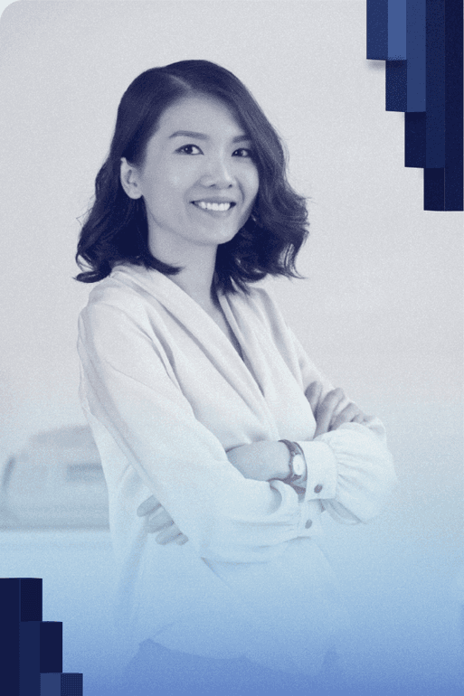 woman sitting around table holding tablet