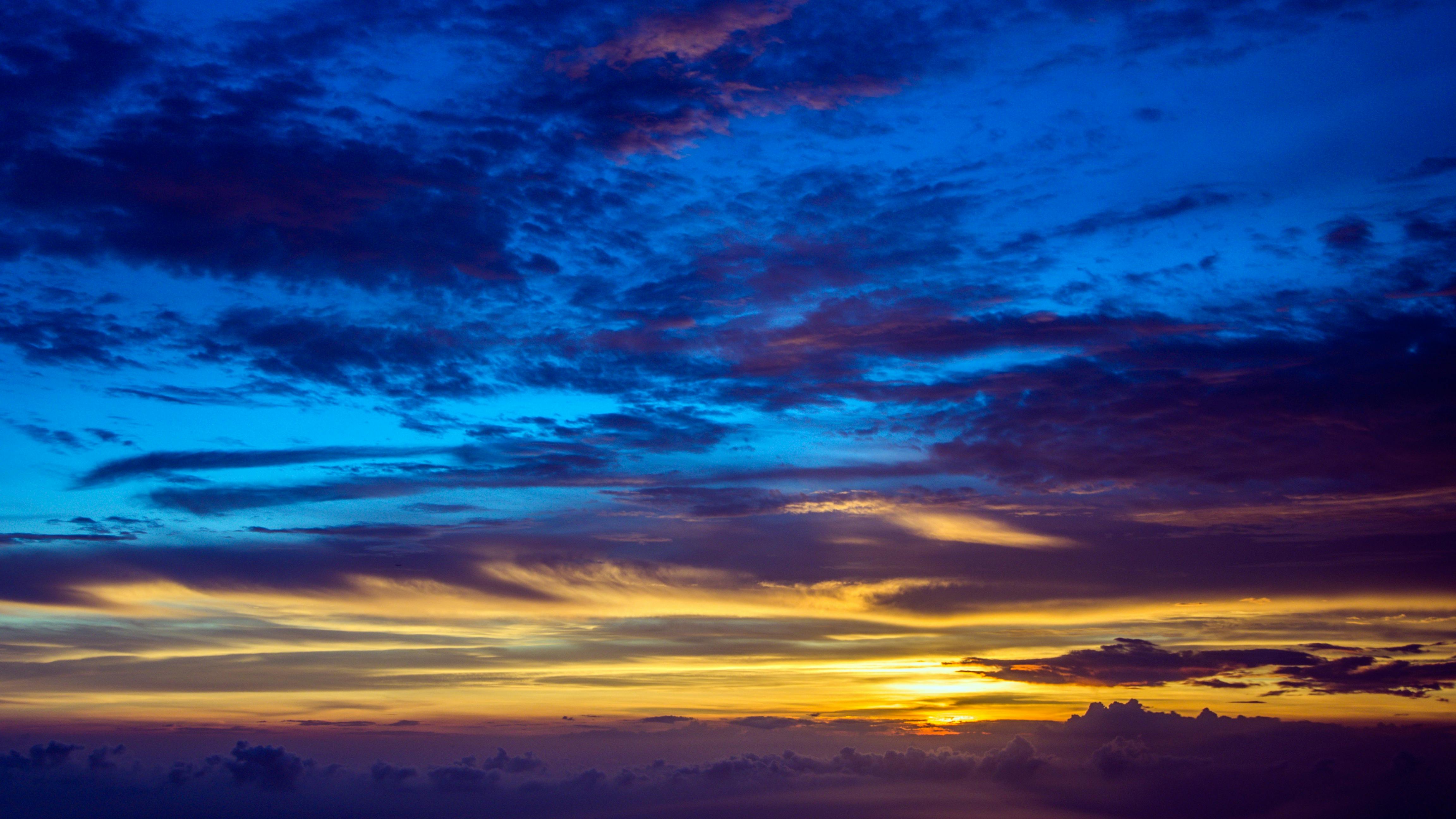 Sunset over mountain range