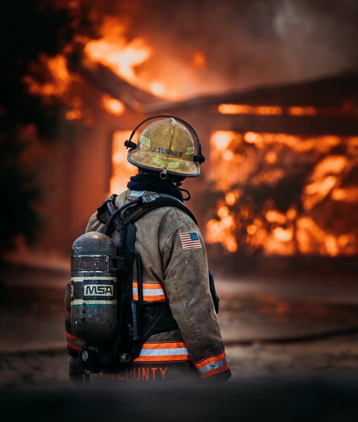 fireman looking at fire