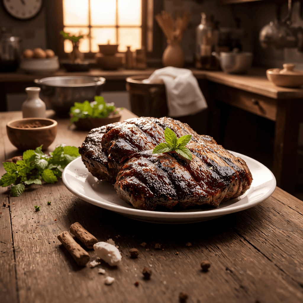 product photography of a plate of grilled meat