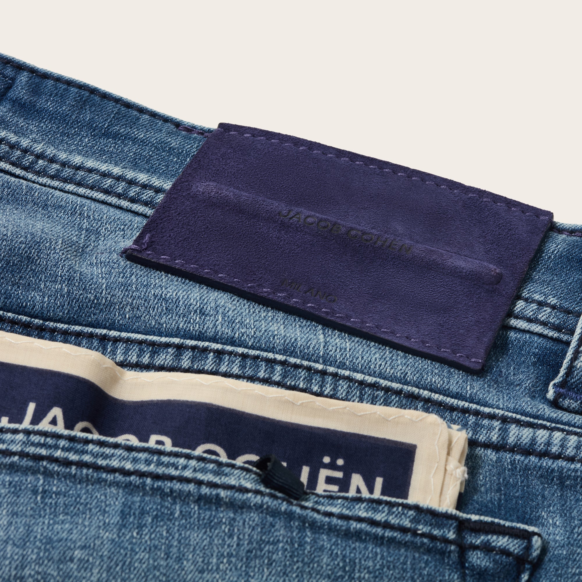 Bard Slim Fit Fast Zipper Jeans in Light Blue - Mandelli UK