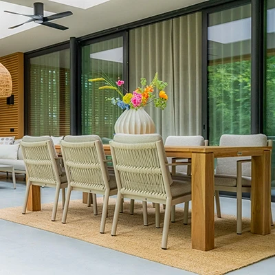 Cozy Sevilla COCO patio set with comfortable seating and natural decor.