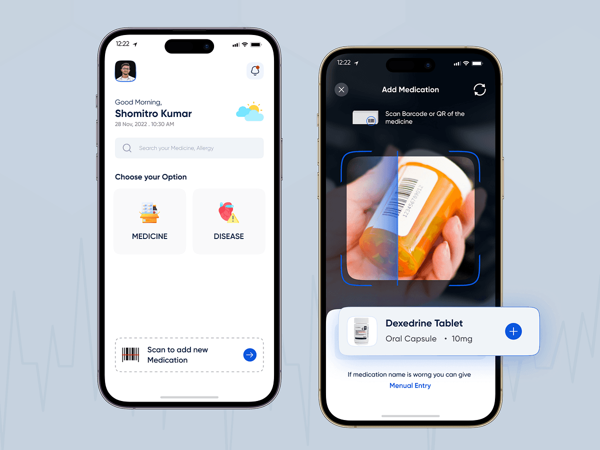 DrugsGPS — Scan to add medicine — Dribbble shot