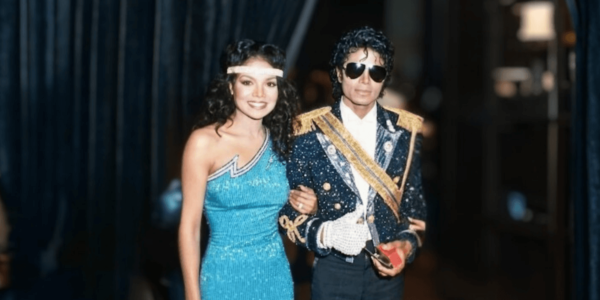 La Toya Jackson and Michael Jackson at a glamorous event, showcasing their iconic fashion and style.
