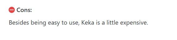 negative review of keka from third party review portal capterra